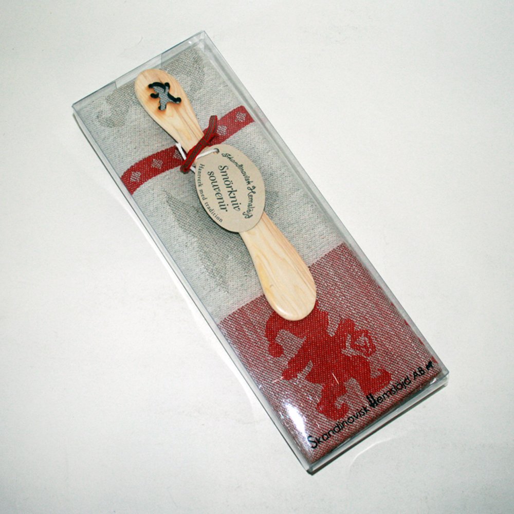 Tomte and Tree Holiday Towel & Butterknife Gift Set - Red | Christmas Kitchen Accessories & Festive Home Decor