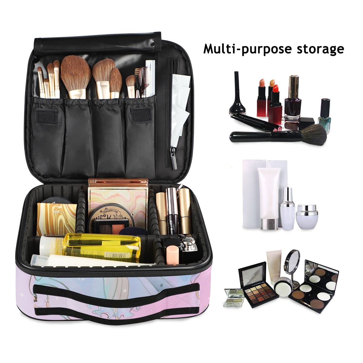 GAIREG Magic Seal Fantasy Symbols Travel Makeup Bag - Waterproof Train Case & Portable Cosmetic Organizer for Ballerinas & Princesses | Perfect for Travel, Dance Recitals & Gift Giving