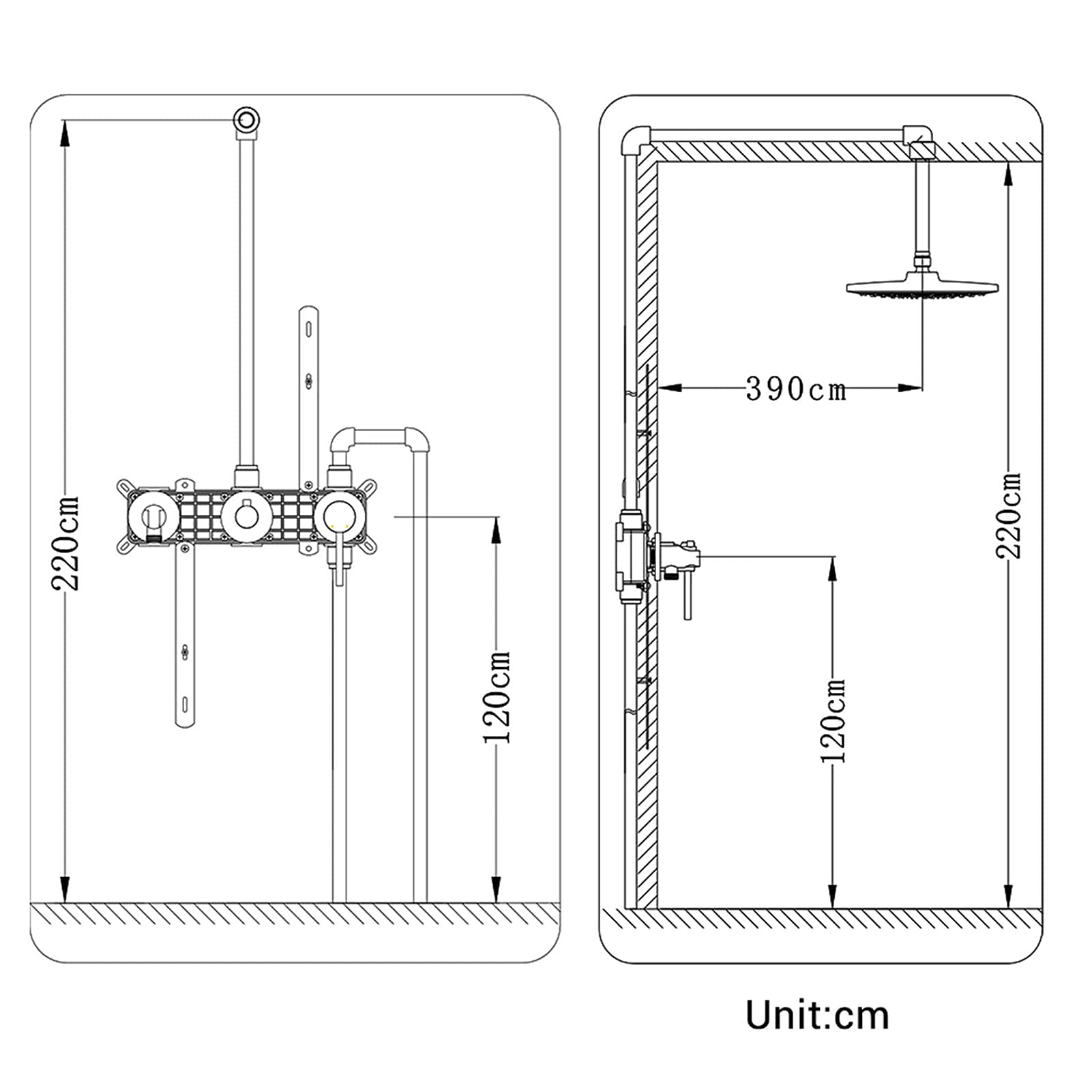Premium Matte Black Shower Faucet Set - 10