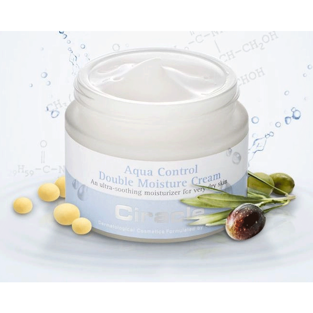 Ciracle Aqua Control Double Moisture Cream 50ml - Hydrating Face Moisturizer for Dry & Sensitive Skin | Day & Night Use for Glowing Complexion