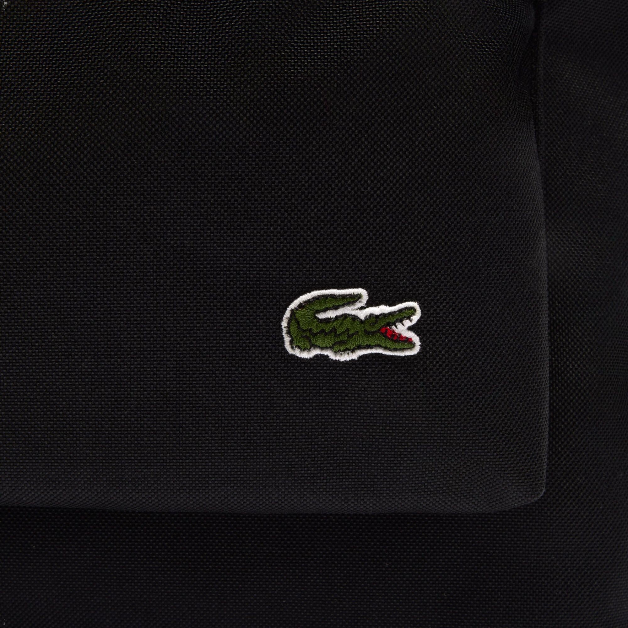 Lacoste Neocroc Logo Backpack for Men & Women - Waterproof Travel Backpack, Lightweight Laptop Bag for Work, School & Gym - Tape Black, One Size