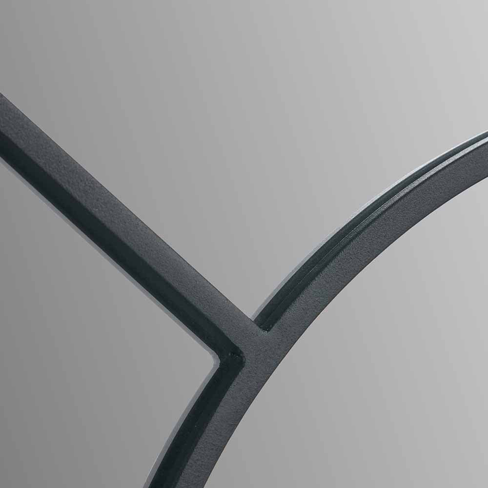Stylish Black Metal Half Moon Wall Mirror - 2-Piece Set for Home Decor & Bedroom, Living Room, Entryway