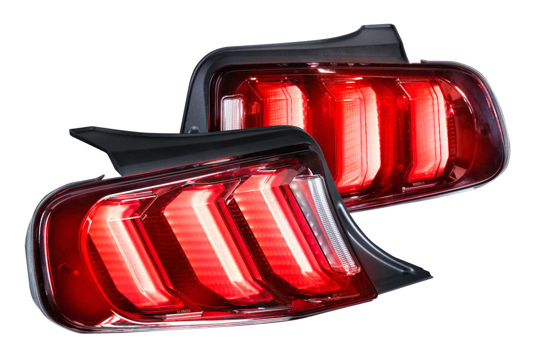 Ford Mustang 2010-2012 Facelift XB LED Tail Lights - Smoked Red Lens with Sequential Turn Signals - Perfect for Upgrades & Night Driving