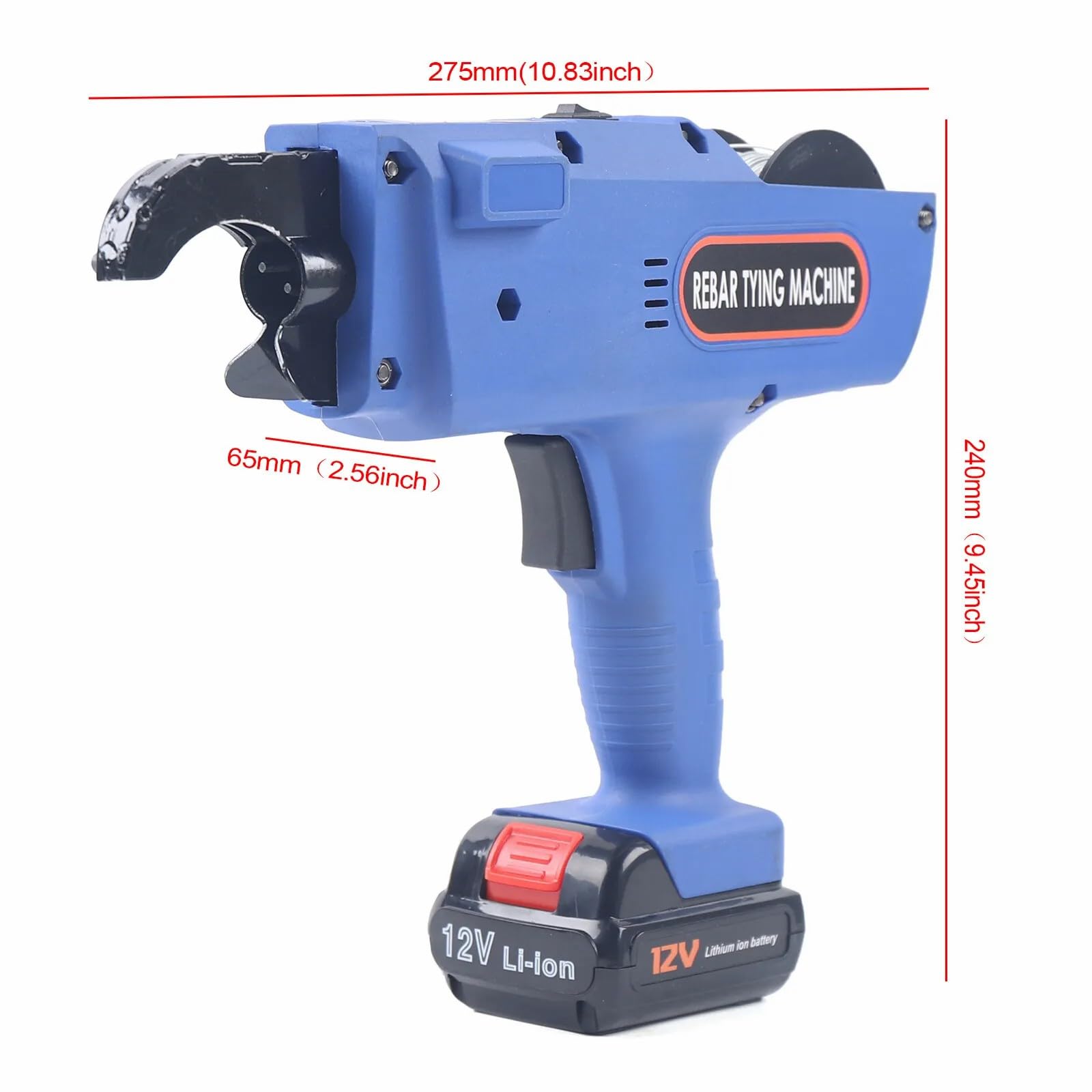 Automatic Rebar Tying Gun Tool - 8-34mm Steel Bar Bender with 2 Batteries for Construction, Concrete & Rebar Work | Heavy Duty Rebar Tie Machine for Building, Road Projects & DIY Home Renovation (Blue)