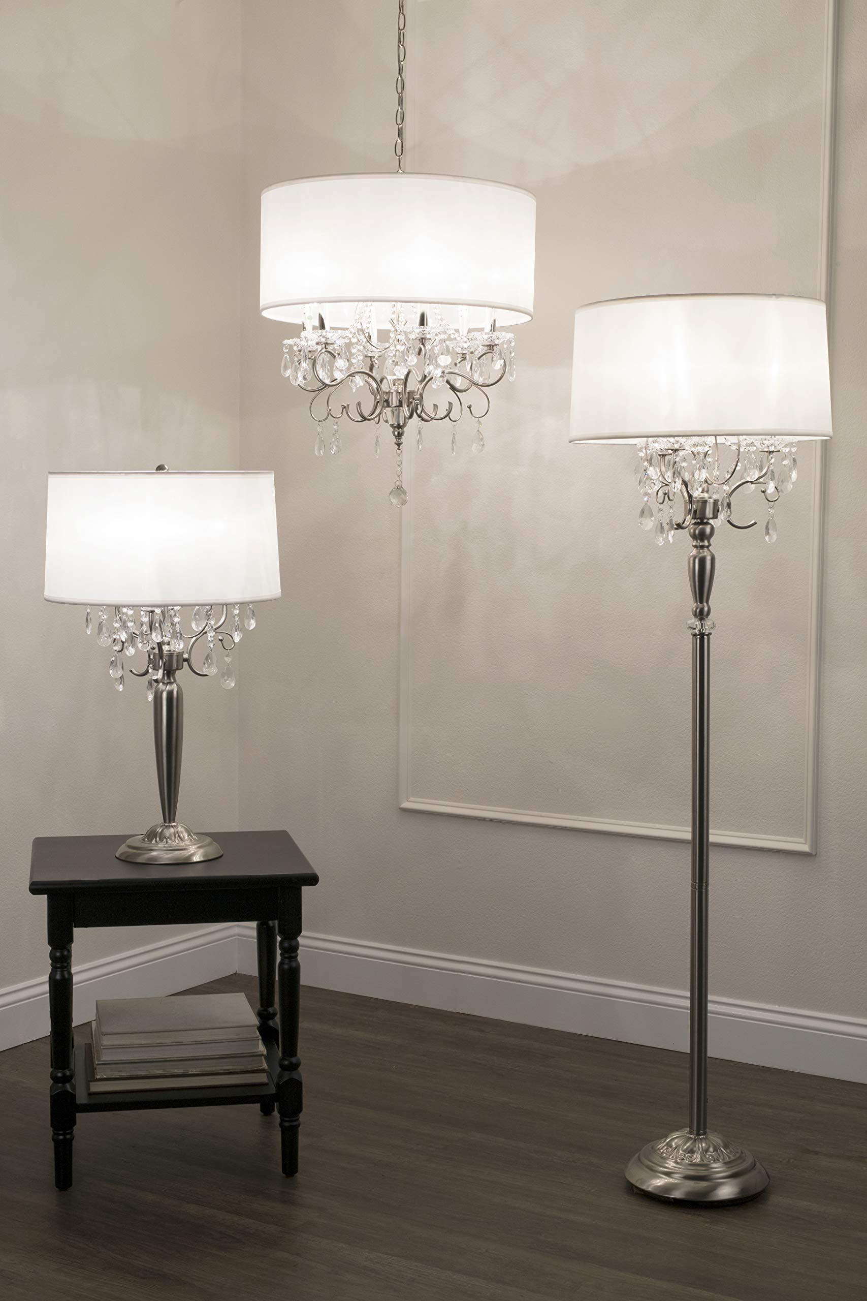 Elegant Crystal Silver Table Lamp - 16