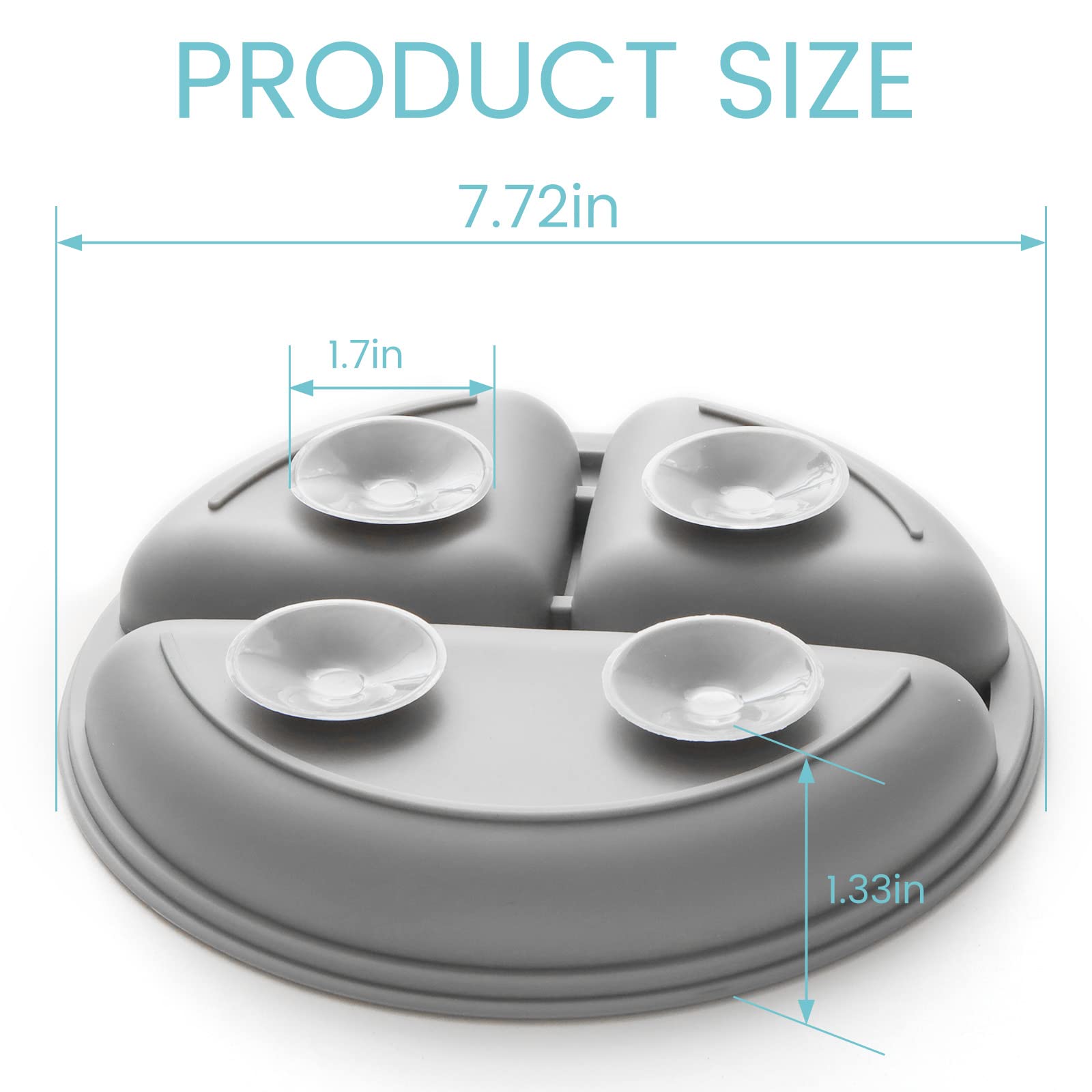 BPA-Free Divided Silicone Plates for Toddlers - 3-Pack Dishwasher, Microwave & Oven Safe Kids Plates with Suction Base | Perfect for Baby-Led Weaning, Daycare & Family Mealtime
