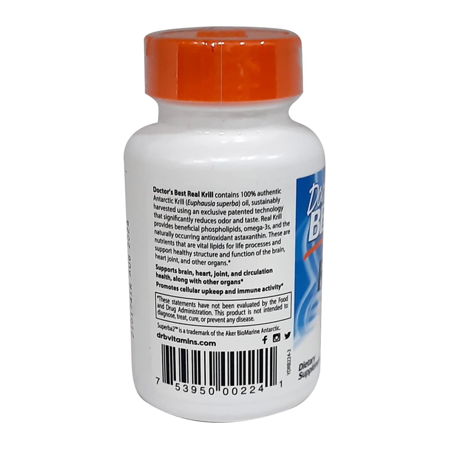 Doctor's Best Real Krill Oil 350mg - 60 Softgels | Premium Omega-3 Supplement for Heart, Brain & Joint Health | Supports Cognitive Function & Cardiovascular Wellness