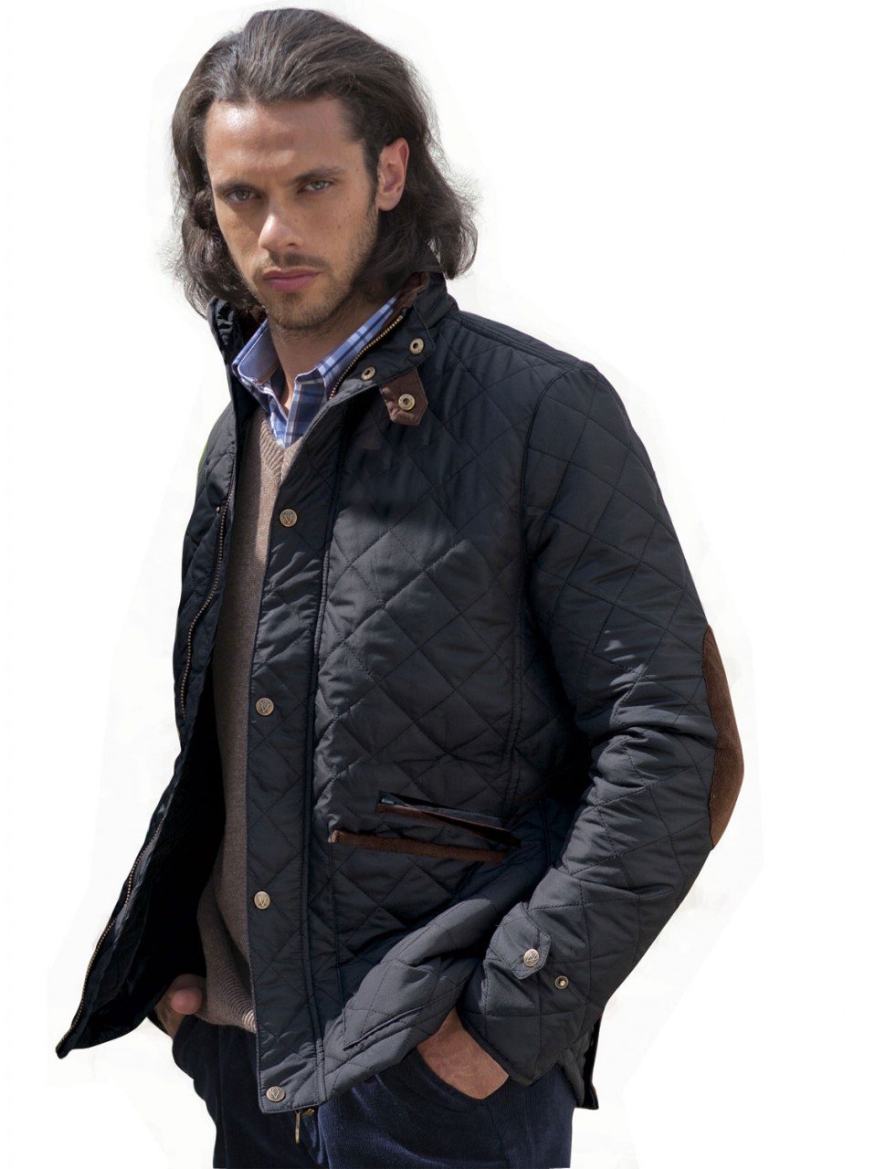 Men's Navy Blue Quilted Jacket - Lightweight Padded Winter Coat with Warm Insulation | Perfect for Outdoor Activities, Casual Wear & Cold Weather Fashion