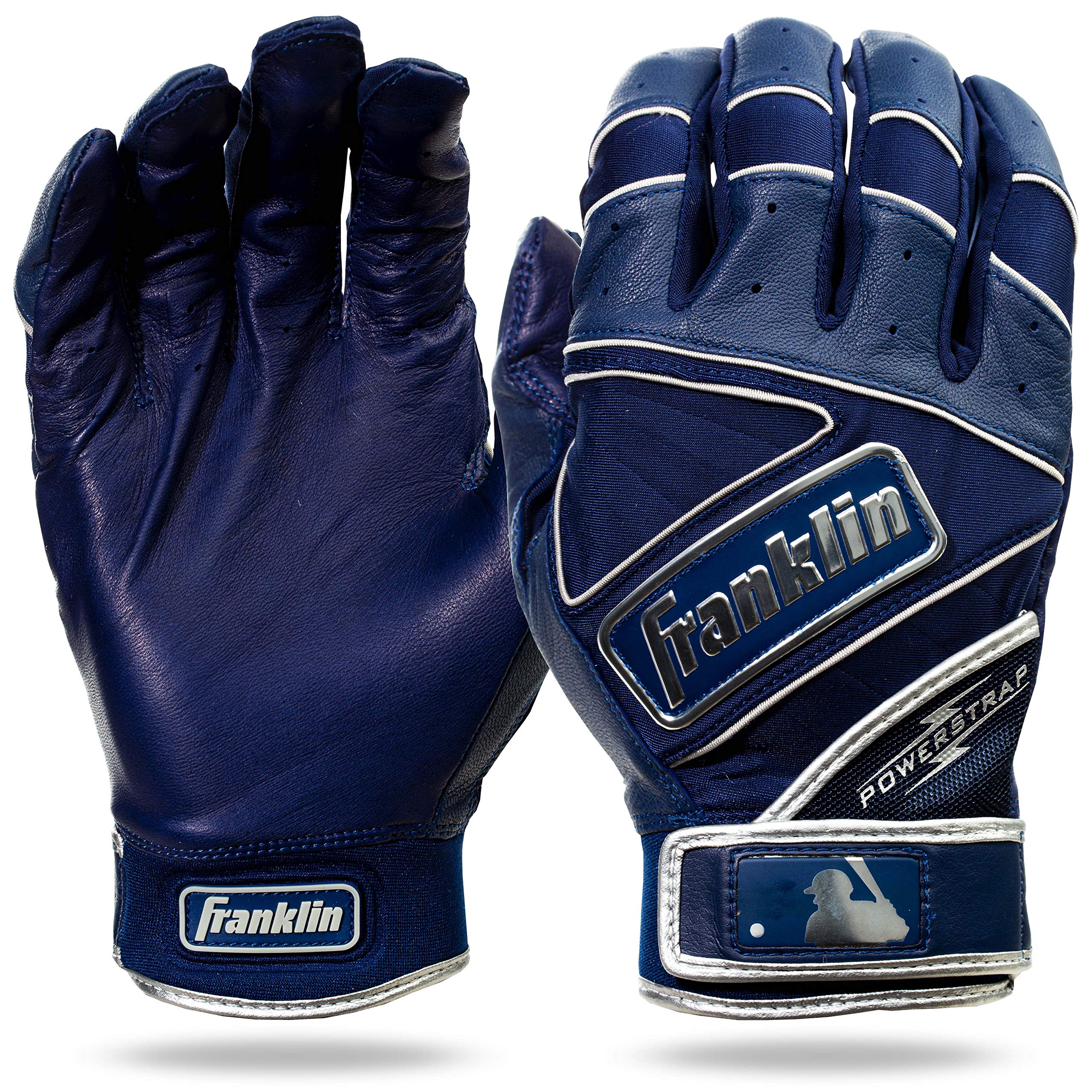 Franklin Sports MLB Batting Gloves for Baseball & Softball - Adult Powerstrap Batting Gloves Pair - Durable & Comfortable for Training & Games