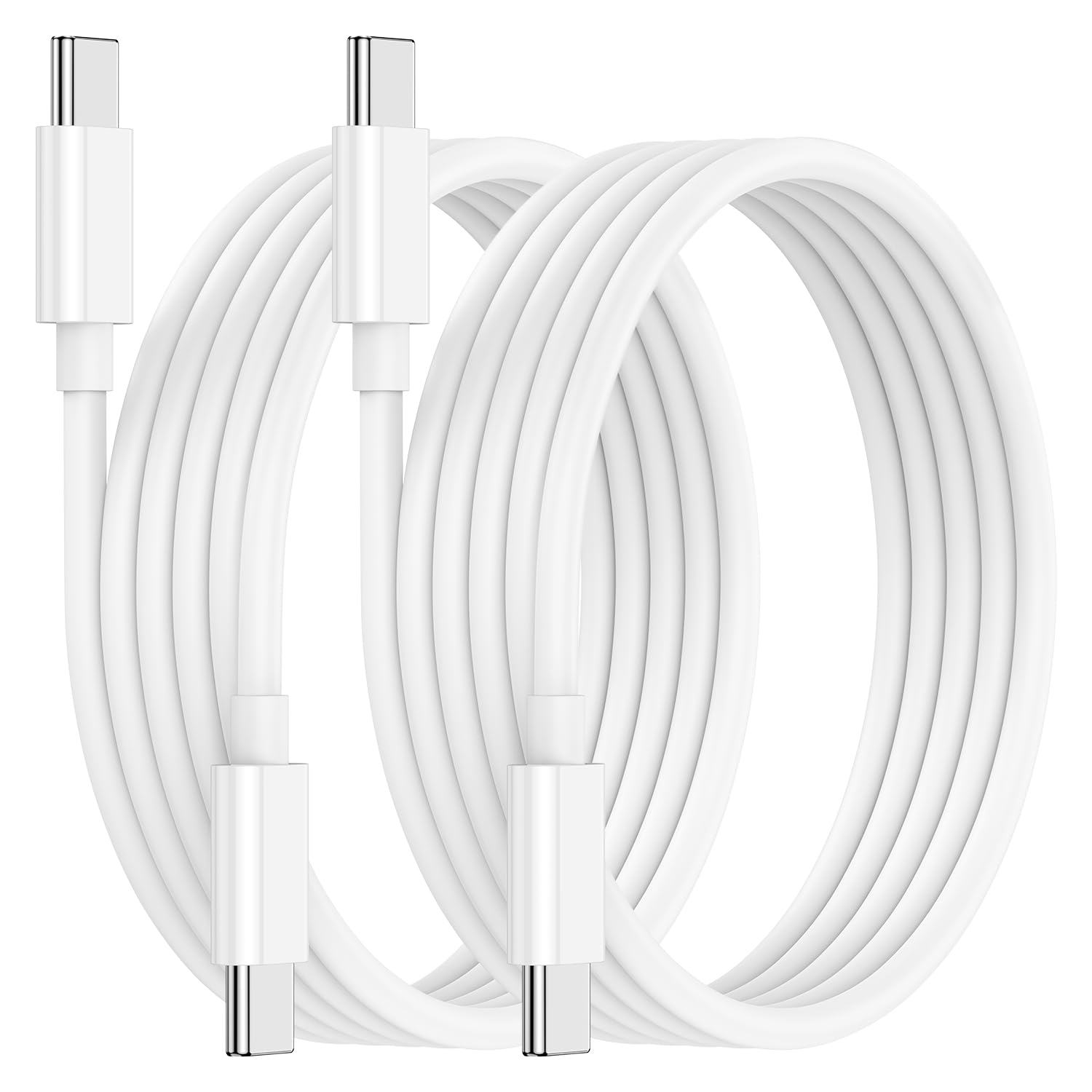 2-Pack 60W USB C to USB C Cable 6FT Fast Charging Cord for iPhone 15/Pro Max/Mini/Plus, MacBook, iPad Air/Mini/Pro, Samsung Galaxy S23/S22 - Perfect for Home, Office & Travel Charging