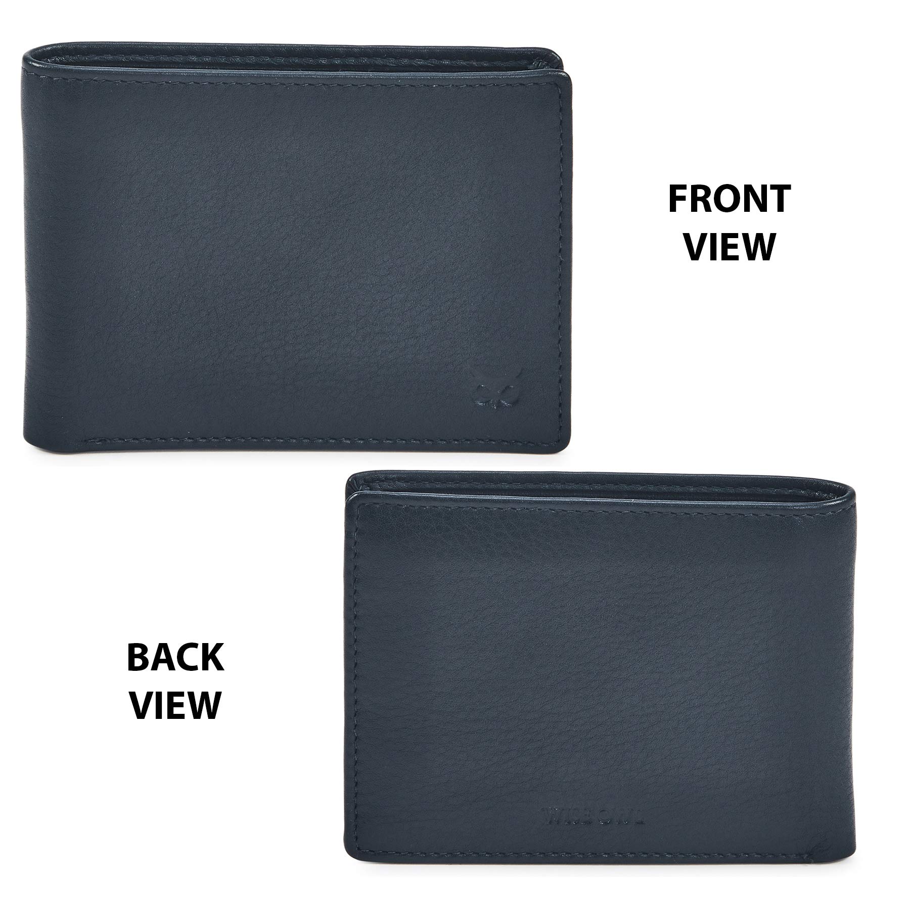 Genuine Leather Men's RFID Blocking Bifold Wallet - Slim & Minimalist Front Pocket Design with ID Window - Thin, Stylish Gift Box (Nappa, Midnight Navy) - Perfect for Everyday Carry, Travel & Business Use