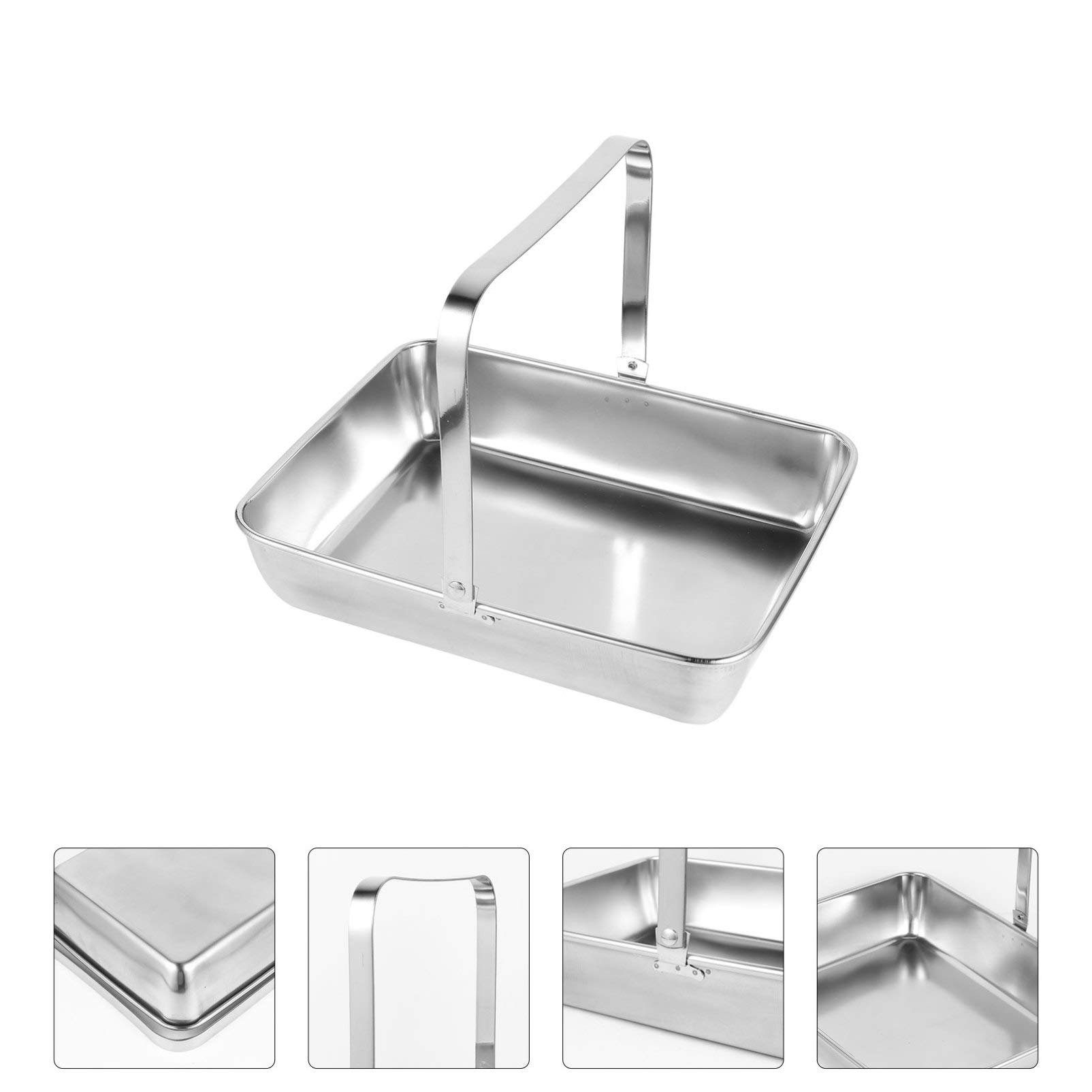 Hemoton Stainless Steel Rectangular Towel & Jewelry Tray - Multipurpose Serving Dish for Bathroom, Kitchen & Dining - Decorative Metal Plate for Fruits, Snacks & Home Decor