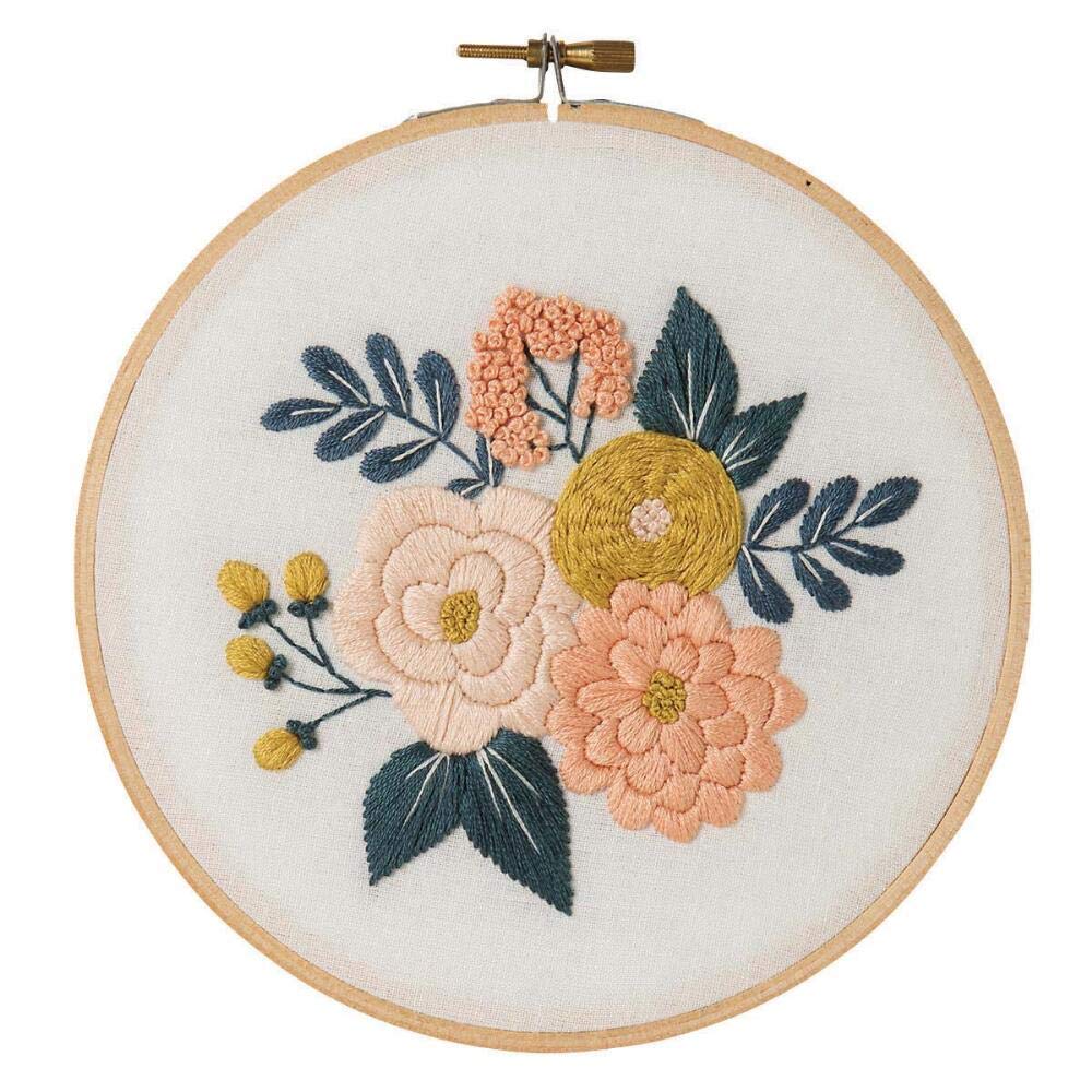 Leisure Arts Mini Maker Embroidery Kit - DIY Craft Kit for Beginners with Pink Thread | Perfect for Home Decor, Gifts & Relaxation