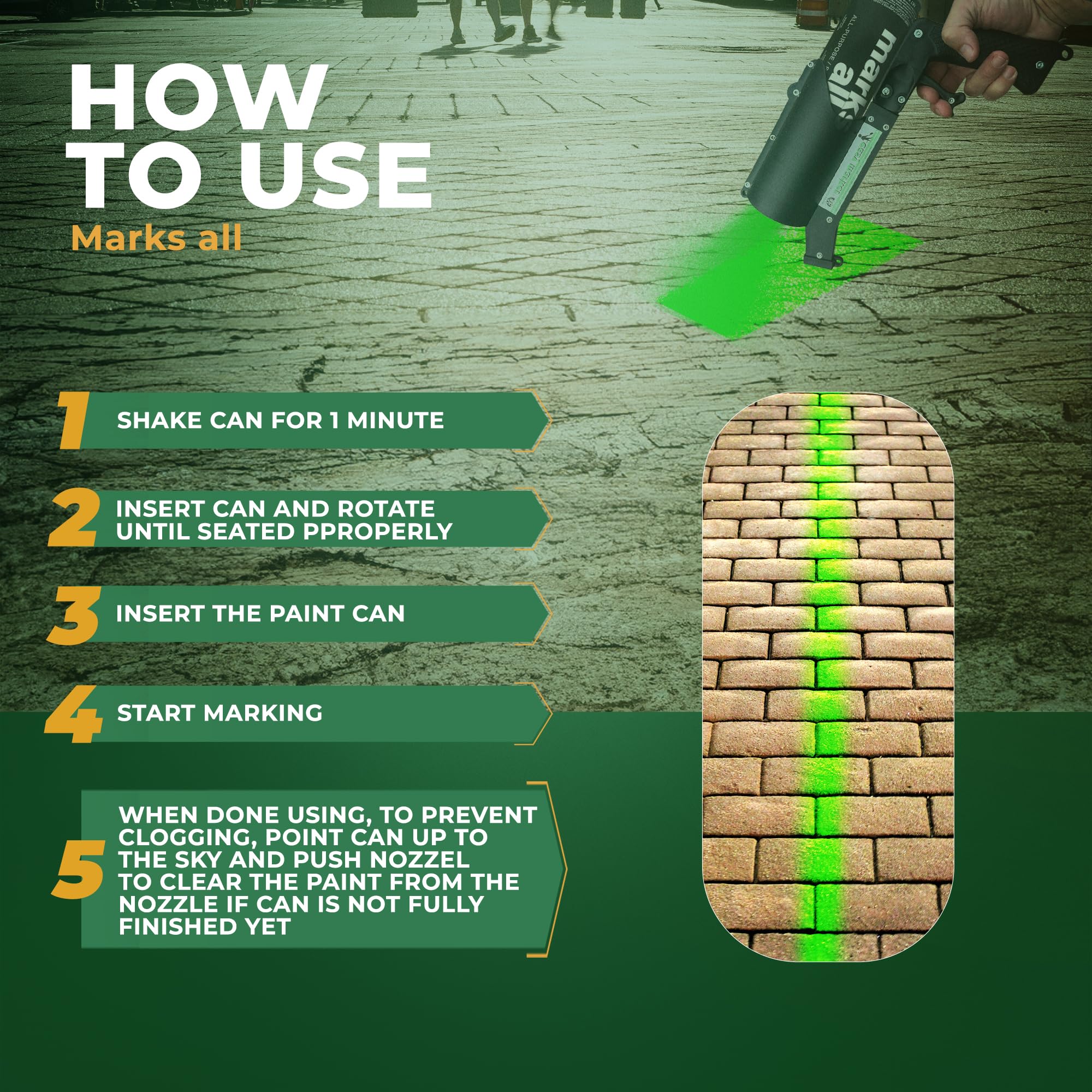 Fox Valley Marks All Utility Marking Paint Spray Can - 18 oz (Pack of 12), Fluorescent Green - Lawn, Tree, Driveway, Parking Lot & Grass Marking Paint for Easy Landscape, Construction & Property Maintenance
