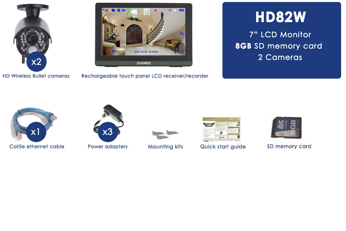 Wireless HD Security Camera System for Home Monitoring - Indoor/Outdoor Surveillance with Night Vision & Motion Detection - Perfect for Baby, Pet & Property Protection