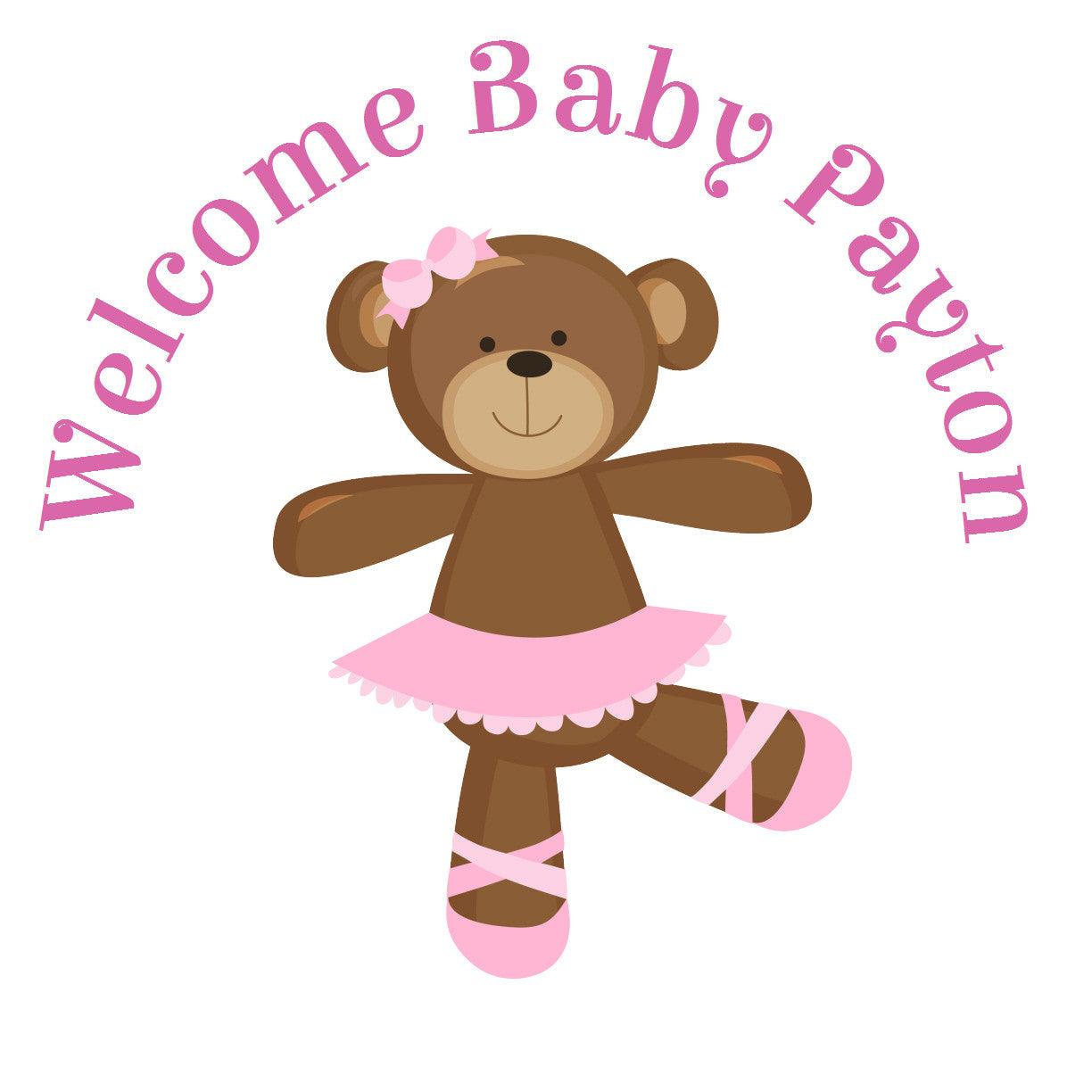 Ballerina Bear Girl Baby Shower Stickers - Adorable Nursery Decor for Girls, Baby Shower Invitations, Scrapbooking & Gift Wrapping