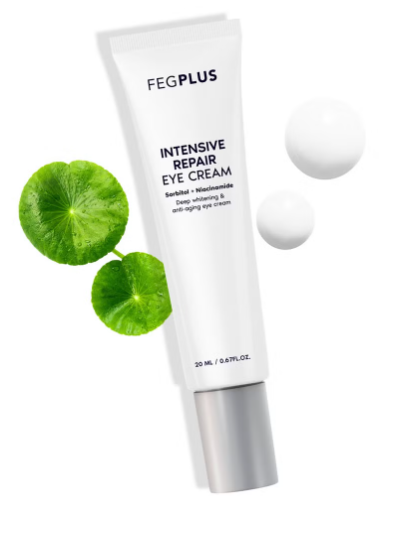 FEGPLUS Anti-Aging Eye Cream with Hyaluronic Acid & 15% Niacinamide – Reduces Wrinkles, Dark Circles, Puffiness & Eye Bags | SPF Protection for UVA/UVB | Made in USA (20ml) – Perfect for Daily Skincare & Nighttime Routine