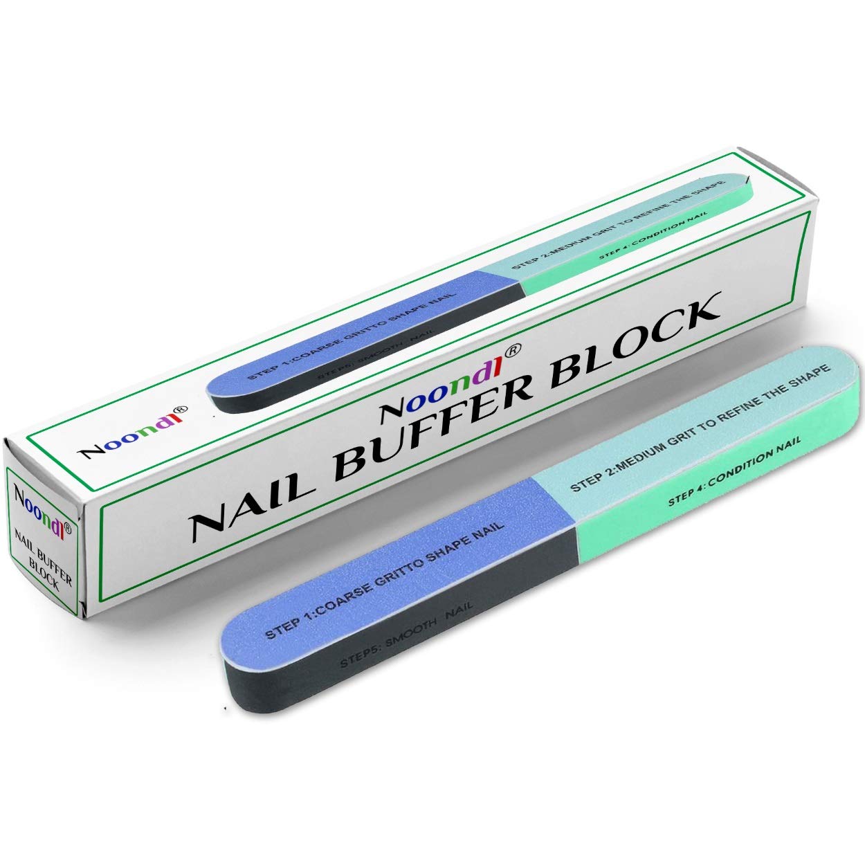 Noondl Beauty Nail Buffer Block Twin Pack - Professional Nail File for Natural & Gel Nails - At-Home Manicure & Salon Quality Nail Care Kit