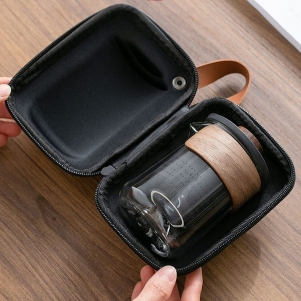 Premium Portable Travel Tea Brewing Set - Porcelain Tea Infuser with 3 Cups & Carrying Pouch | Perfect for Camping, Office, and Outdoor Adventures
