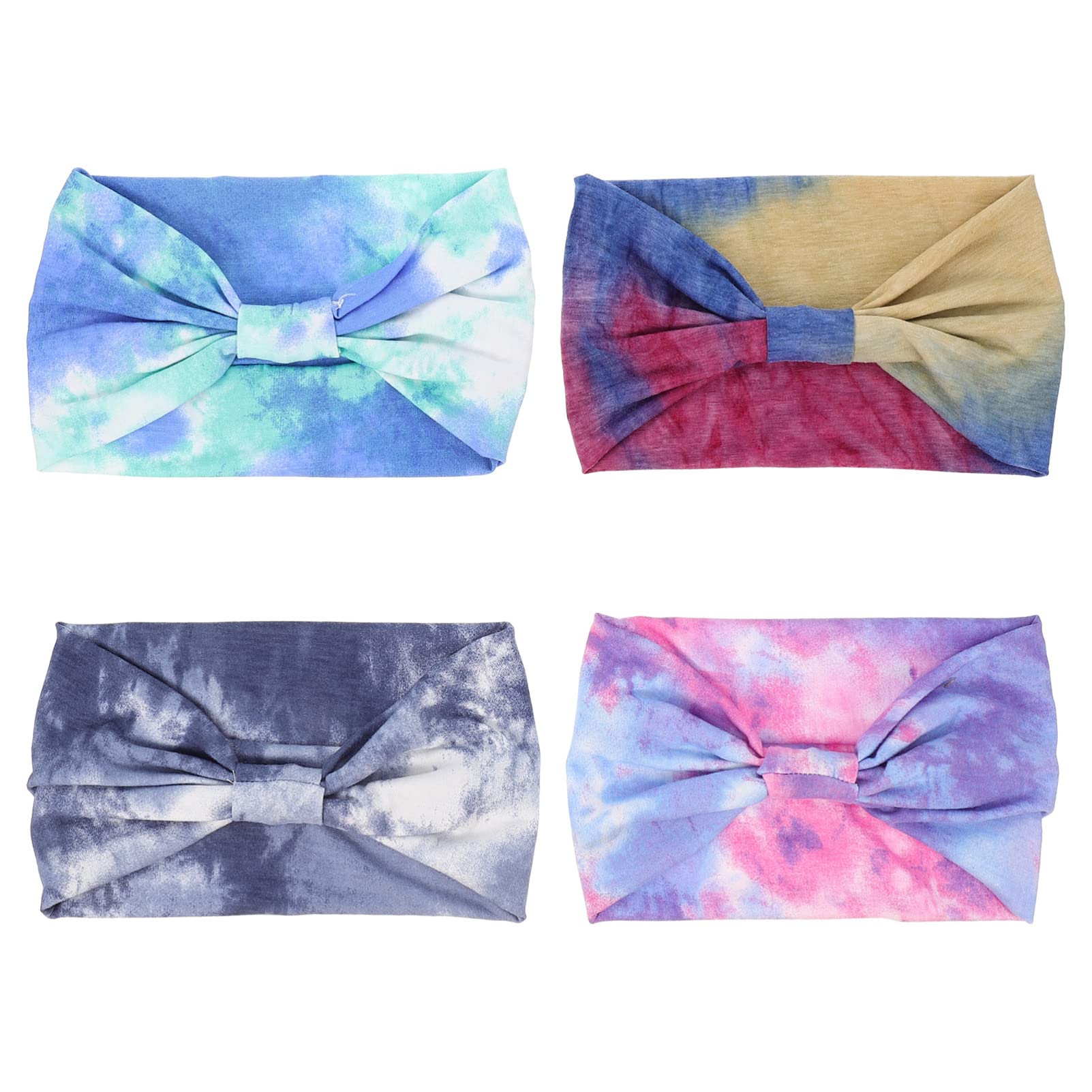 FOMIYES 4-Pack Bohemian Print Yoga Headbands for Women & Men - Sweat Wicking Workout Headbands, Non-Slip Gym Hair Bands for Exercise, Running, Fitness & Sports - Stylish Hair Accessories for Active Lifestyles