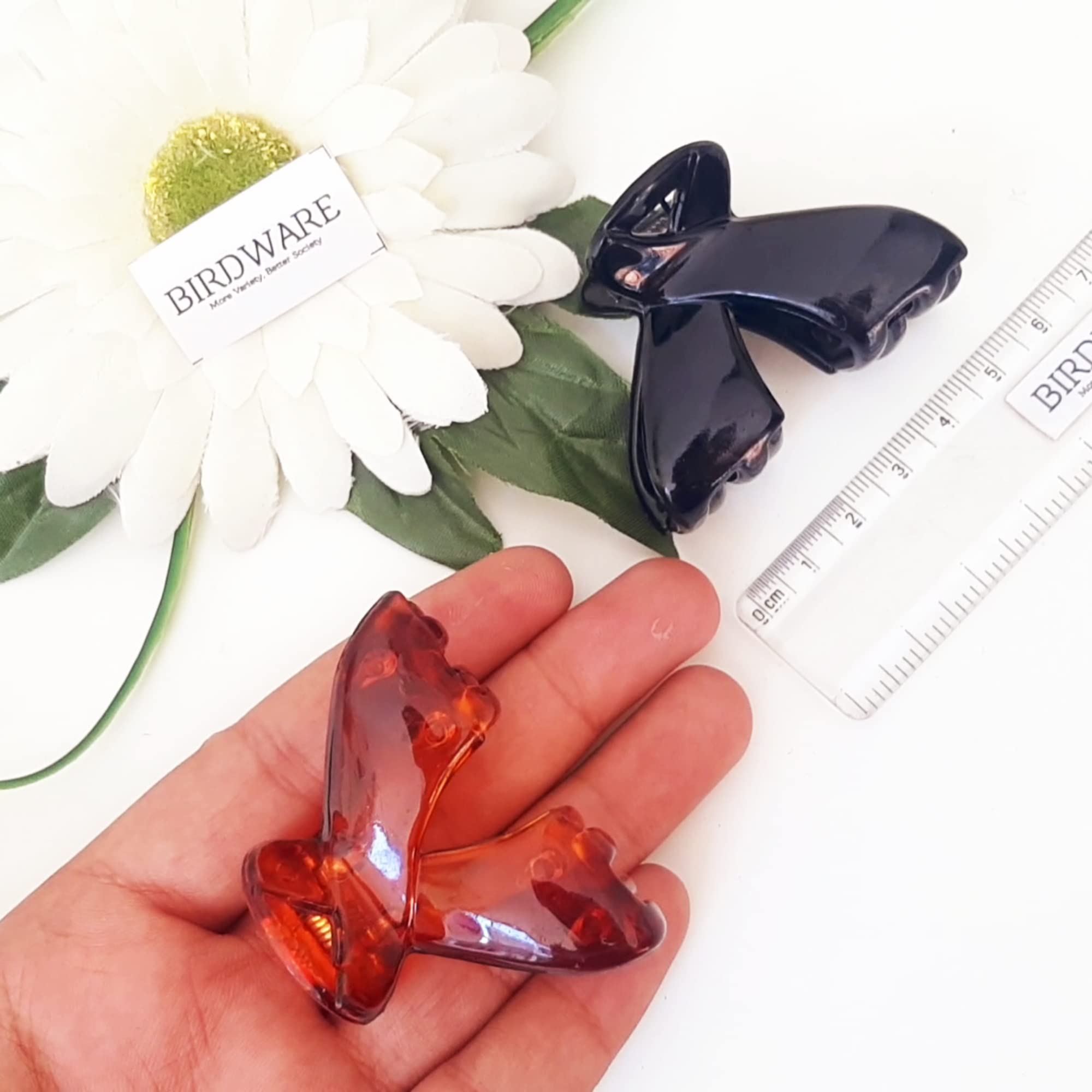 BIRDWARE Large Hair Clips for Women - Imported Rubber Acrylic Butterfly Hair Clutchers for Girls & Women | Perfect for Parties, Weddings & Everyday Styling