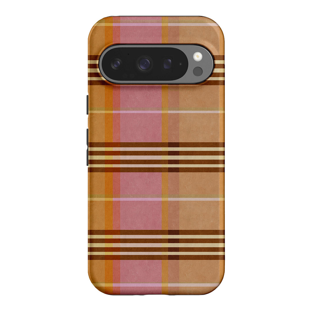 Peachy Plaid Phone Case for iPhone 15/14/13/12/11 Pro Max - Cute Tartan Pattern Protective Cover with Shockproof Design - Perfect for Everyday Use, Travel & Fashion Accessories