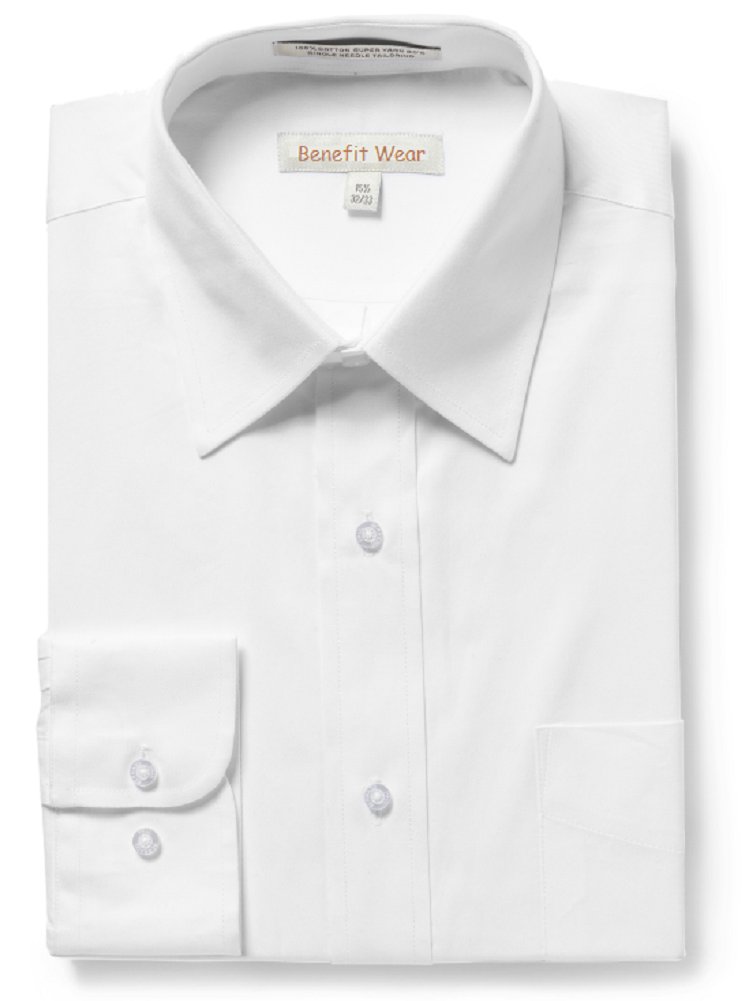 Benefit Wear Men's Adaptive Dress Shirt with Hook-and-Loop Closure - Long Sleeve White Button Down Shirt for Easy Dressing | Perfect for Office, Formal Events & Special Occasions