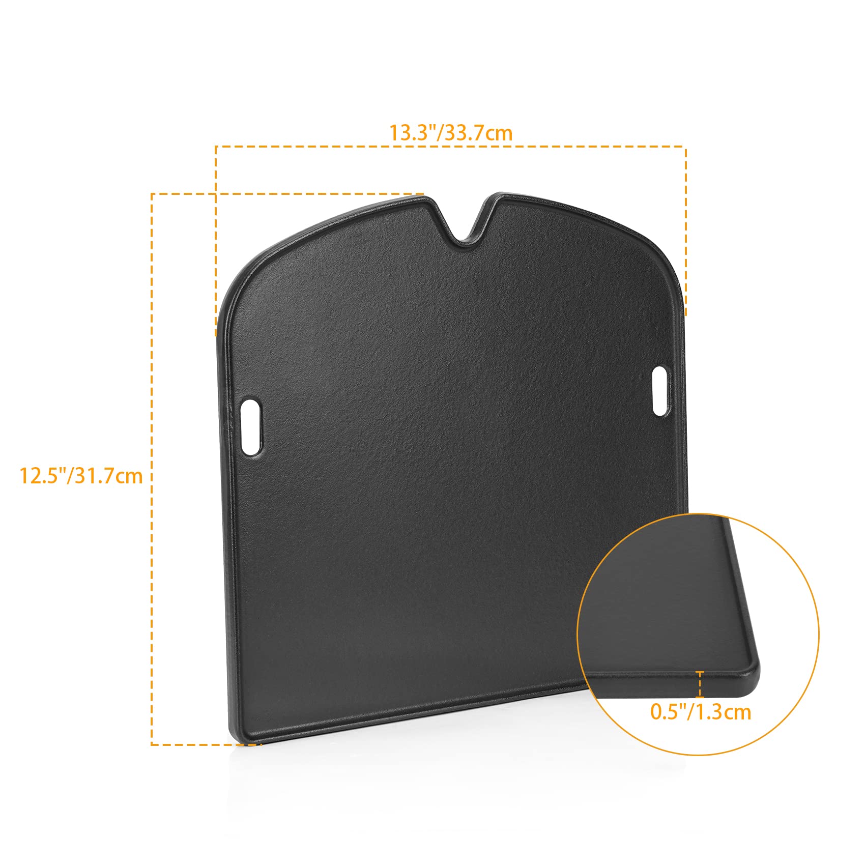 Onlyfire Reversible Cast Iron Griddle for Weber Traveler Portable Gas Grill - Double-Sided Cooking Griddle Replacement for Weber 9010001 - Perfect for Camping, Tailgating & Outdoor BBQs