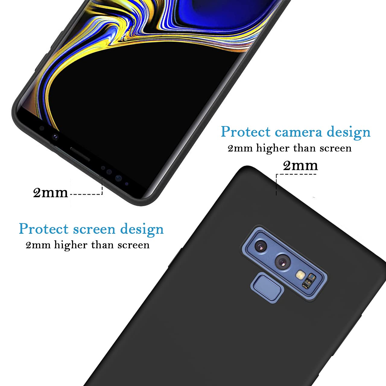Custom Samsung Galaxy Note9 Phone Case - Personalized Photo & Text Name - Anti-Scratch Shock-Resistant Soft TPU Protective Cover (Black) - Perfect for Everyday Use, Travel & Gift Giving