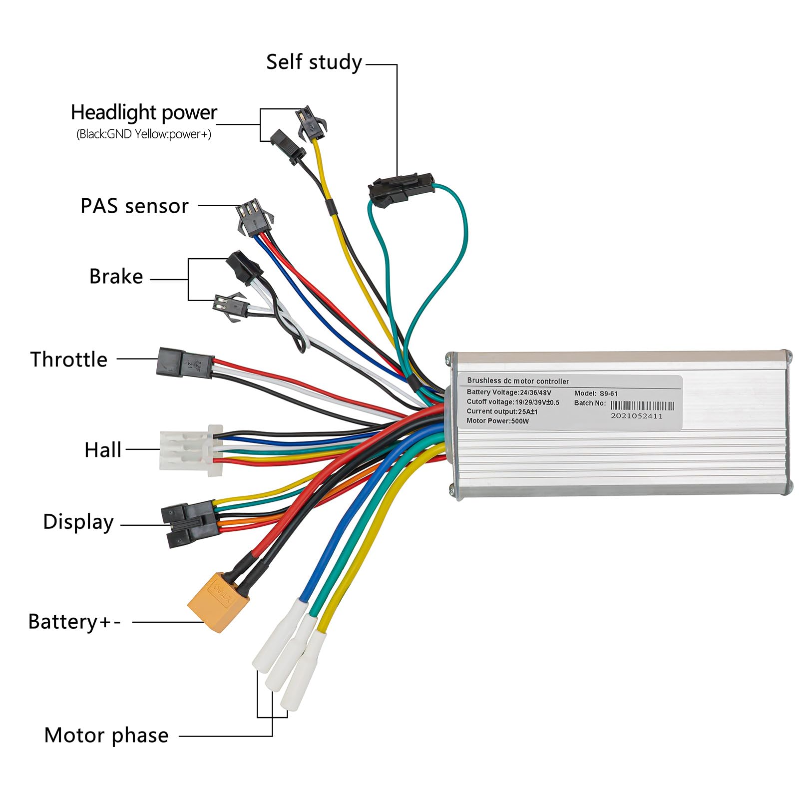 24V 36V 48V 500W 25A Brushless Motor Controller Kit with LCD Display for Electric Bikes & Scooters - BLDC Speed Controller for Commuting, Leisure Riding & Off-Road Adventures