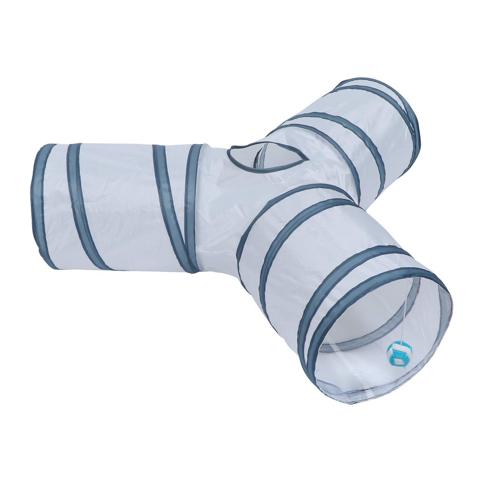 ULTECHNOVO White Cat Tunnel - Soft Polyester Pet Play Tube for Indoor Cats - Fun Hideaway & Exercise Toy for Kittens & Adult Cats (Perfect for Playtime, Napping & Exercise)