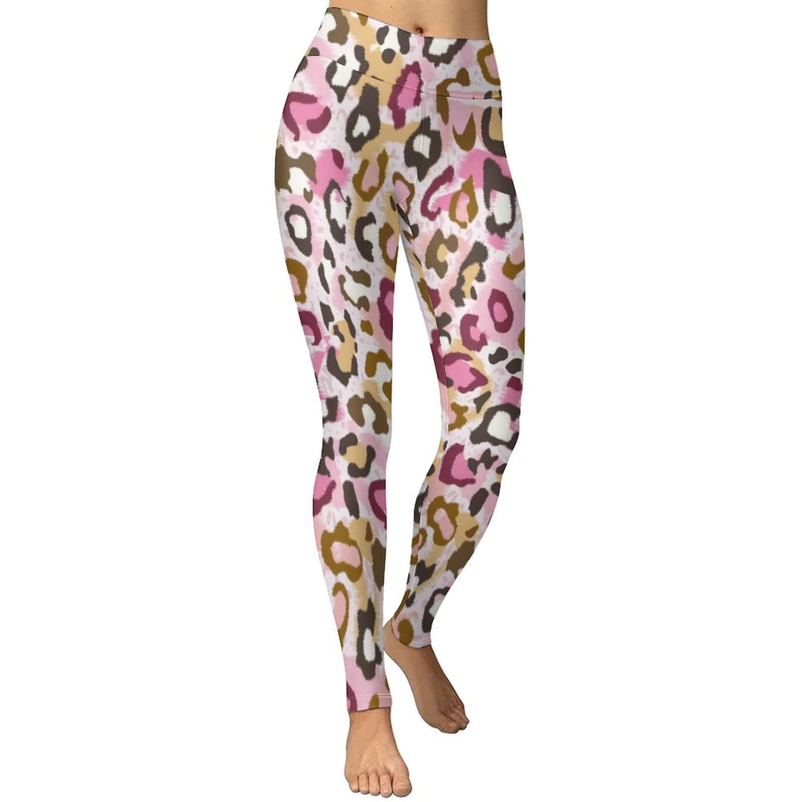 Camouflage Leopard Print Women's High Waist Yoga Pants - Animal Skin Pattern Workout Leggings for Gym, Running & Lounge Wear