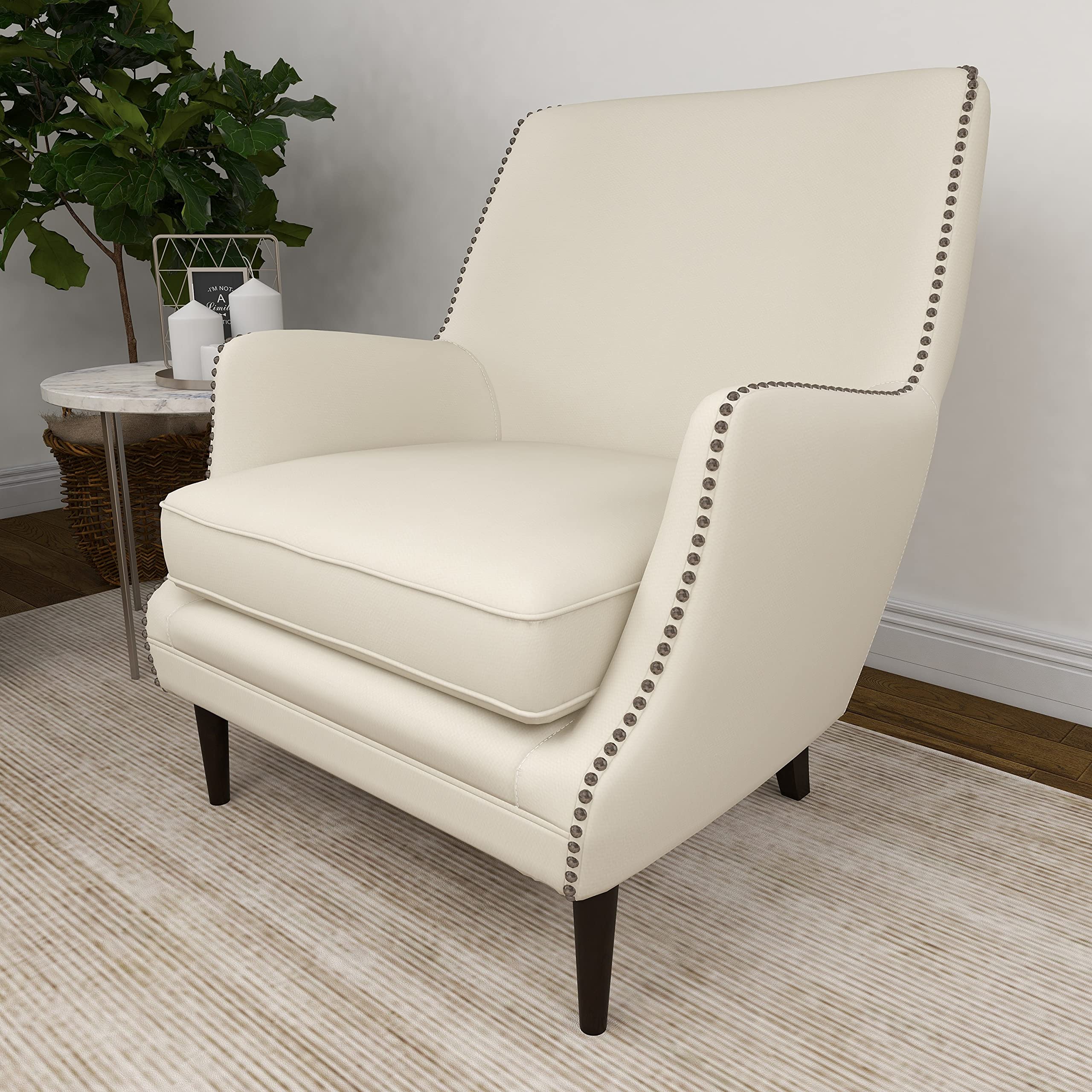 Deco 79 Modern Fabric Tufted Accent Chair with Studded Details - 29