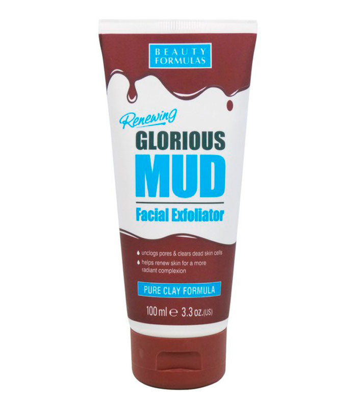 Beauty Formulas Mud Facial Exfoliator - Deep Cleansing & Pore Refining Scrub for Glowing Skin | Perfect for Daily Skincare Routine & Spa Night