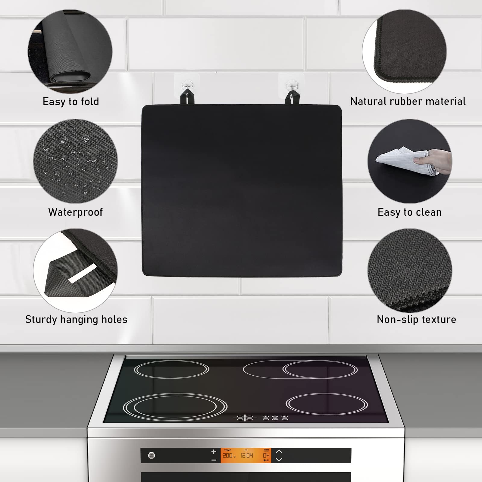 Electric Stove Burner Covers - Heat Resistant, Non-Stick & Washable Stove Top Protectors for Glass Electric Stoves (28.5