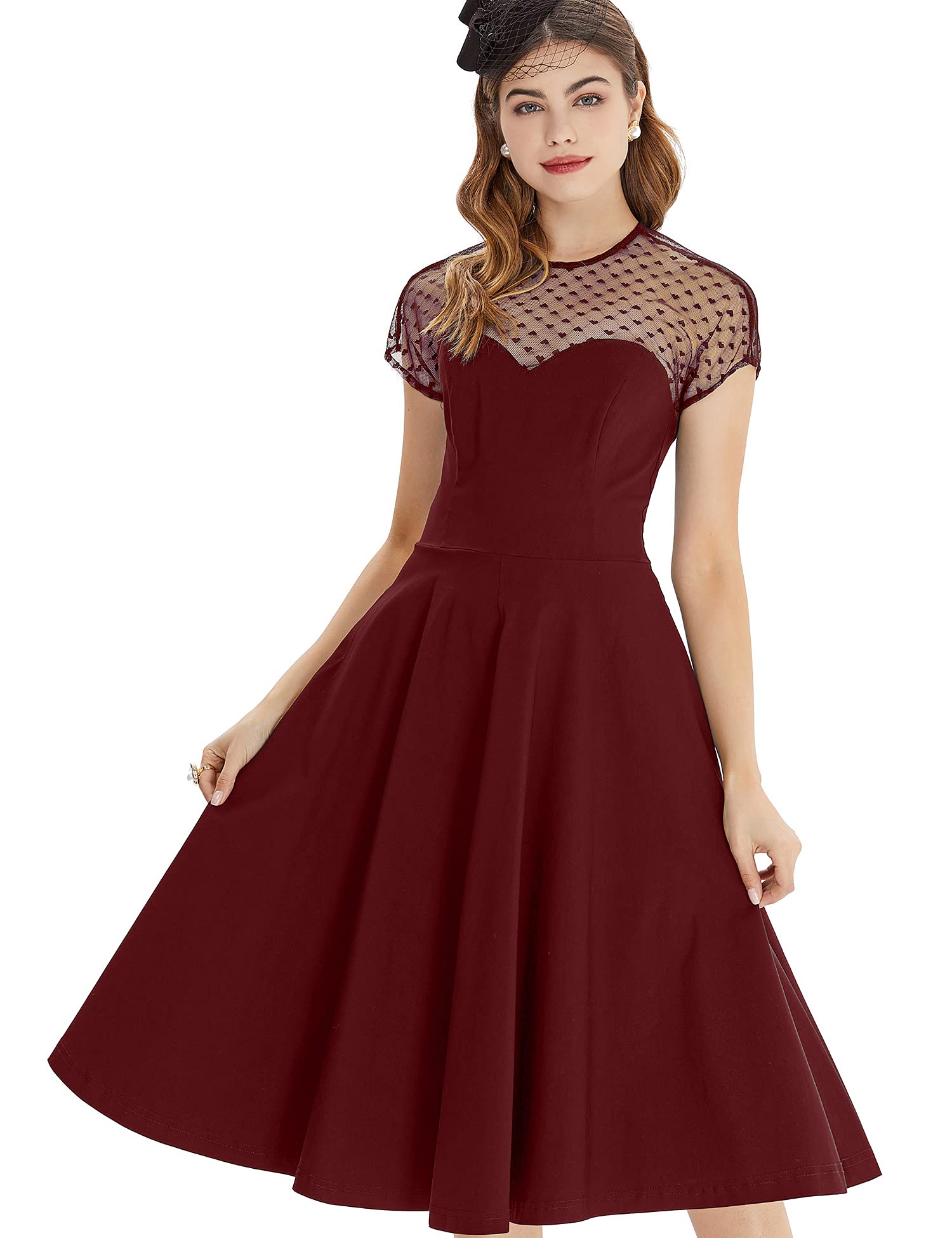 GownTown 1950s Vintage Women's Midi Shirt Dress with Belt - Elegant Cocktail Party Dress for Women, Perfect for Office, Date Night & Special Occasions