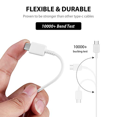 Authentic 8-Inch USB Type-C Fast Charging Cable for HTC Wildfire X | Quick Charge & High-Speed Data Transfer | Compatible with Smartphones, Tablets & Laptops | Perfect for Home, Office & Travel (White)