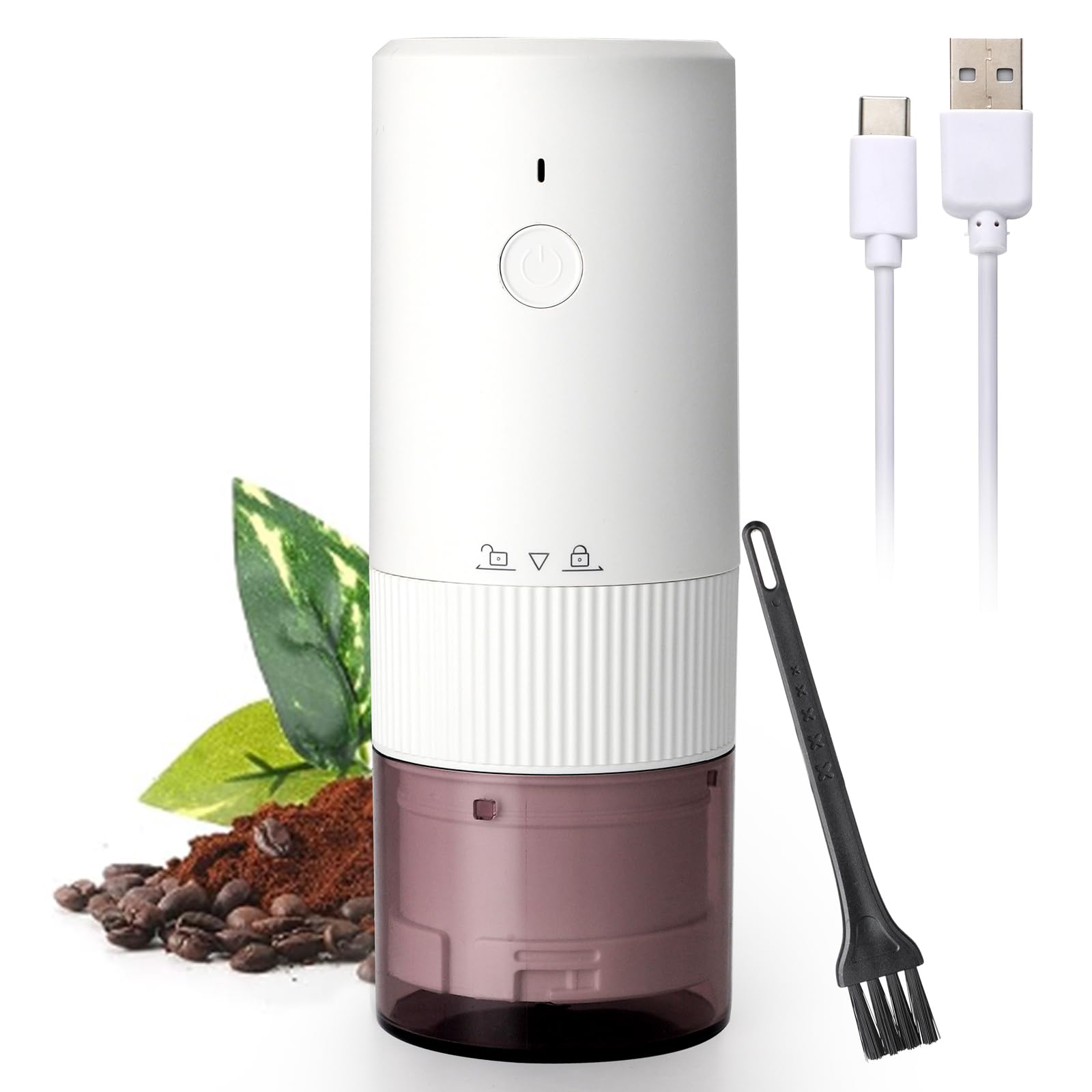 Premium Electric Burr Coffee Grinder - Adjustable Coarseness for French Press, Cold Brew, Espresso & More | Portable Bean Grinder with 15 Precise Settings | Perfect for Home, Office & Travel Use