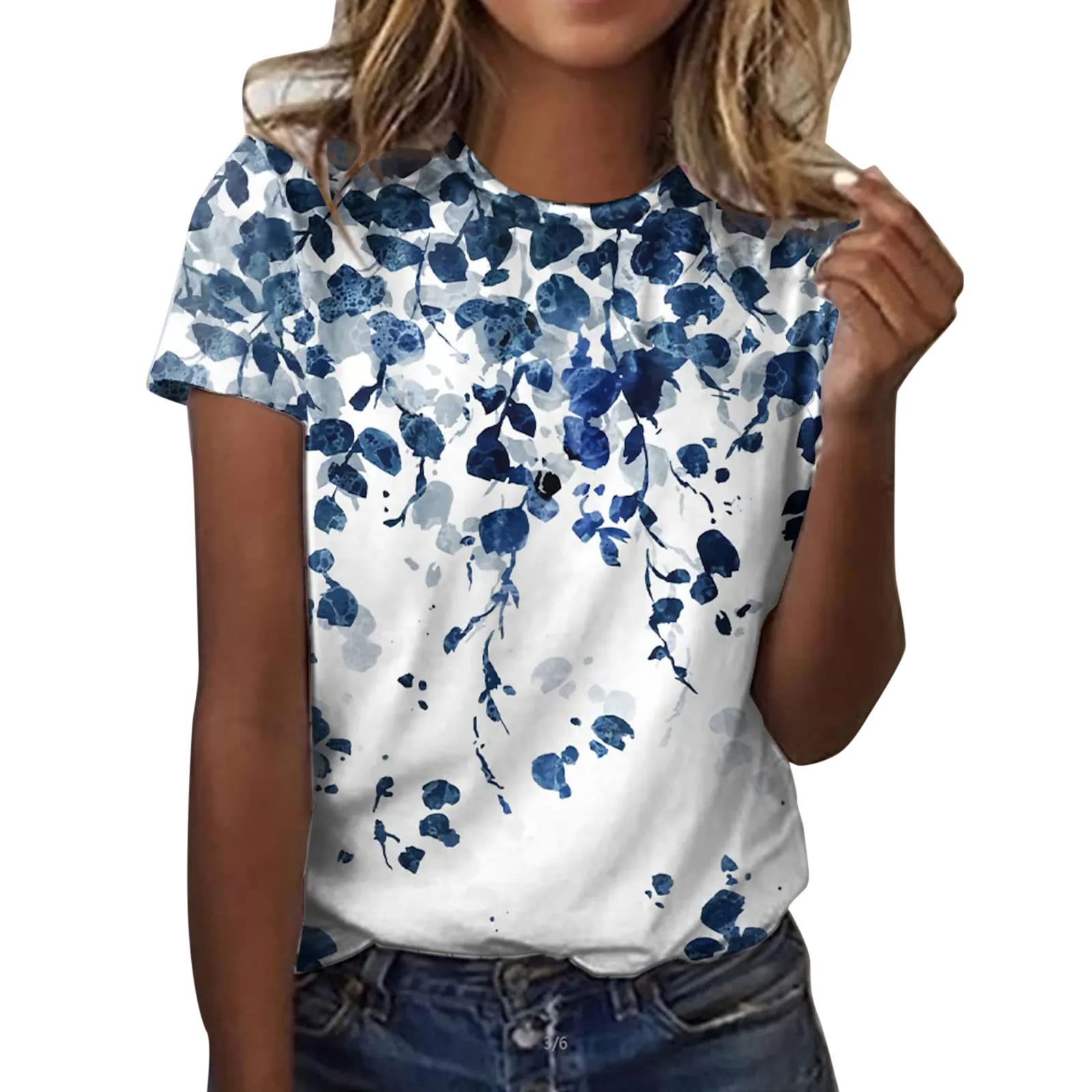 Trendy Plus Size Women's Short Sleeve V-Neck Printed T-Shirt - Flattering Casual Blouse for Everyday Wear | Perfect for Work, Weekend Outings & Summer Fashion