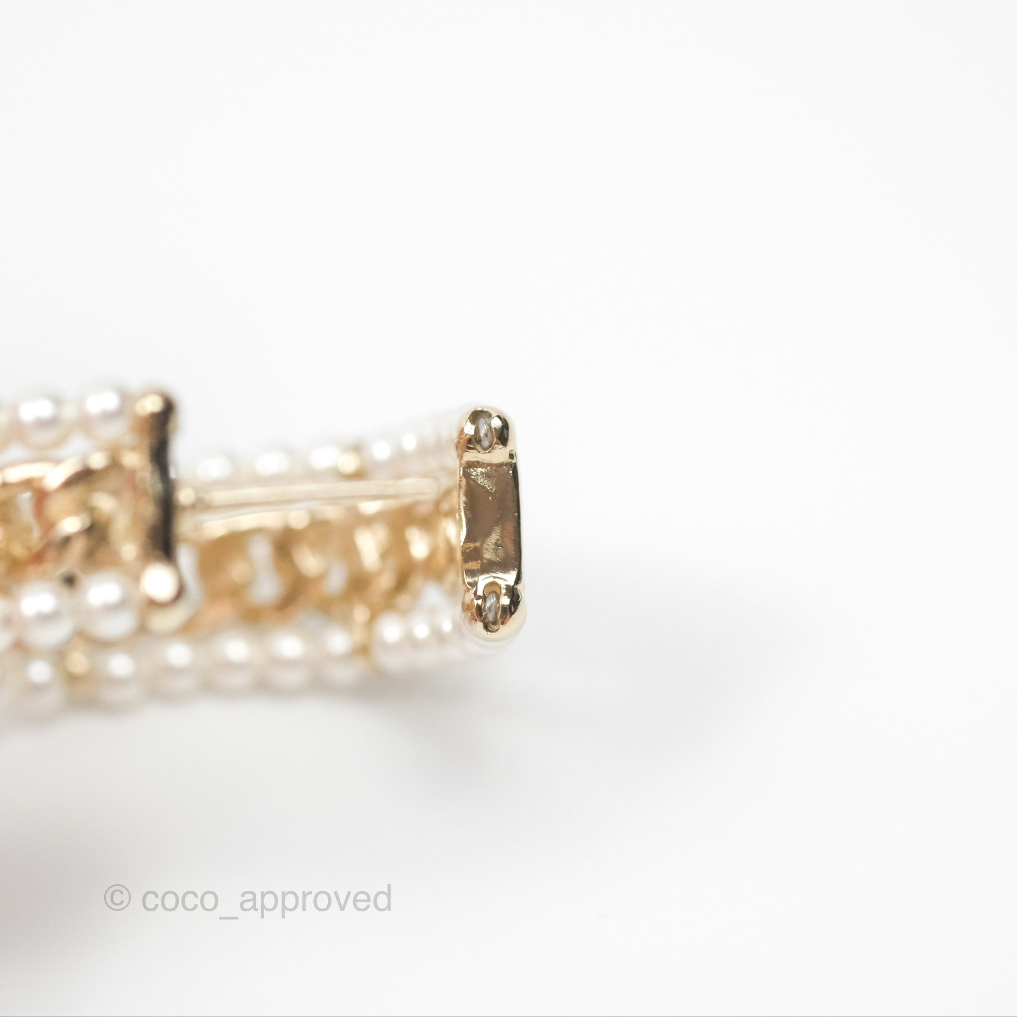 Chanel CC Pearl Hoop Earrings in Gold Tone - Luxury Fashion Jewelry for Women | Perfect for Parties, Weddings & Special Occasions