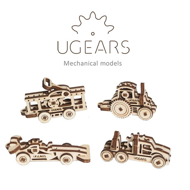 UGears U Fidget Vehicles - 3D Wooden Mechanical Model Kits for Adults & Teens - DIY Puzzle Toys for Stress Relief & Focus - Perfect for Office Desk, Home Decor & STEM Education