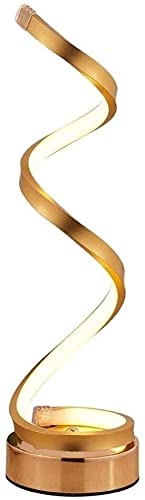 CAZARU Spiral LED Desk Lamp - 24W Energy Saving Acrylic Metal Table Light for Bedroom, Study & Kids Room - Warm White Night Light for Reading, Working & Relaxing