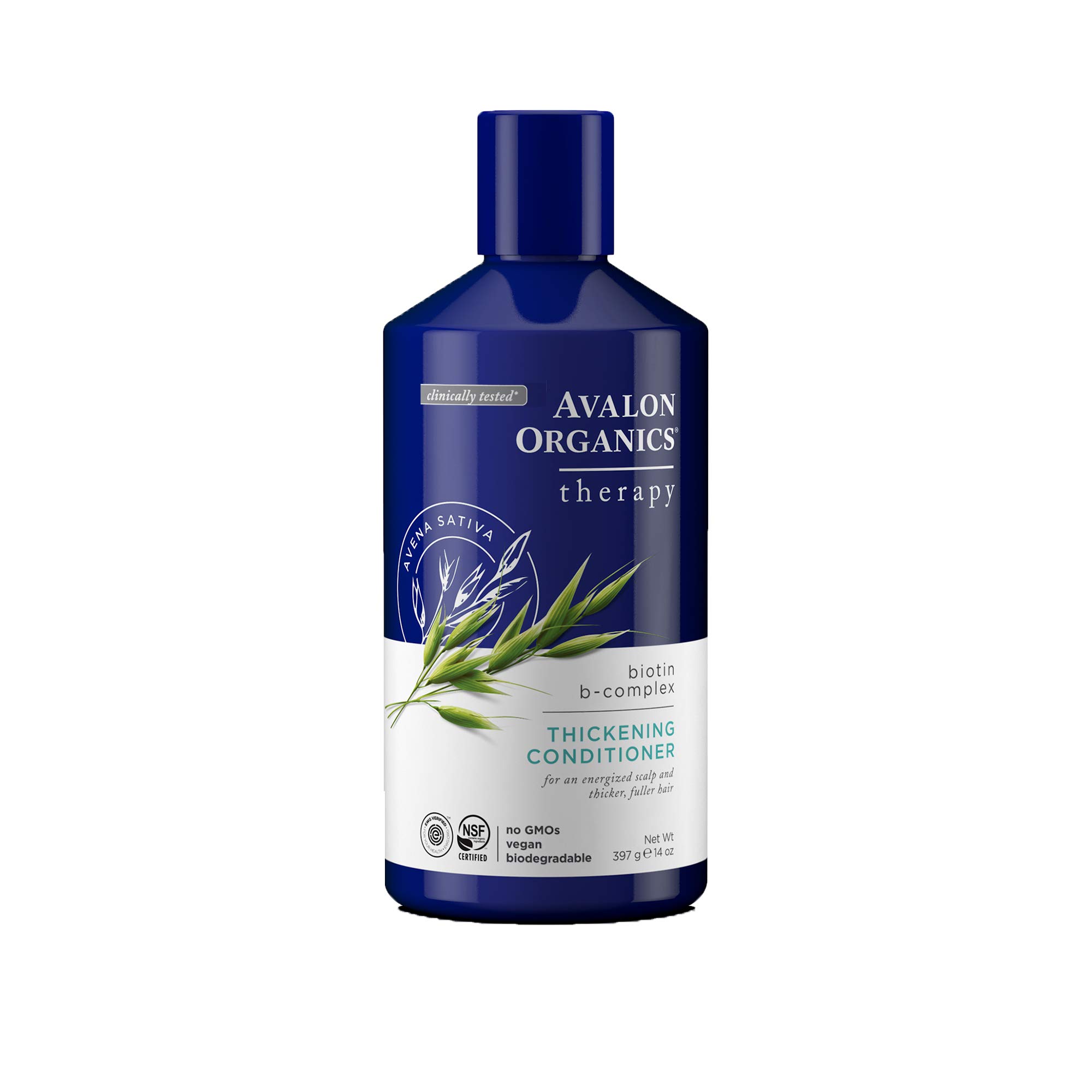 Avalon Organics Biotin B-Complex Thickening Conditioner for Hair Growth - 14 Oz (Pack of 6) | Volumizing & Strengthening Treatment for Thin, Damaged Hair - Sulfate-Free & Vegan Formula for Daily Use at Home or Salon
