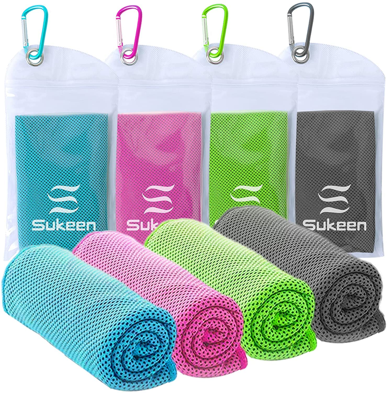Cooling Towel for Sports & Workouts - Sukeen Instant Evaporative Cooling Neck Wrap (40x12 Inch) | Perfect for Yoga, Golf, Gym & Outdoor Activities