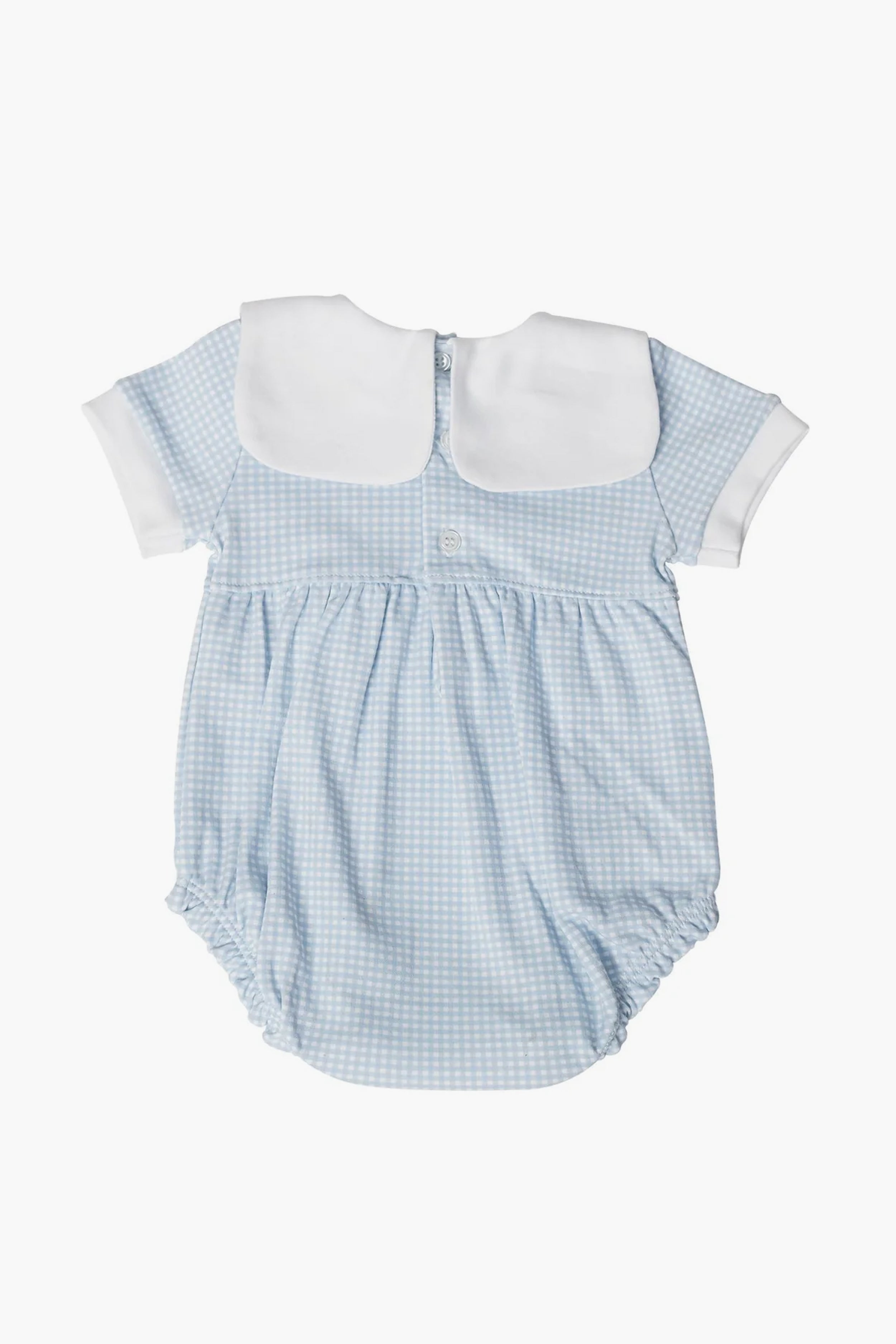 Blue Gingham Baby Bubble Romper - Soft Cotton One-Piece Outfit for Newborns & Infants - Perfect for Playtime, Photo Shoots & Special Occasions