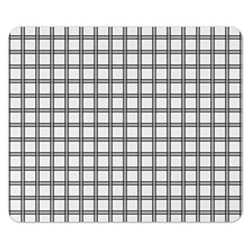 Premium Plaid Small Black and White Mouse Pad - Non-Slip Desk Mat for Gaming, Office & Home Workspace