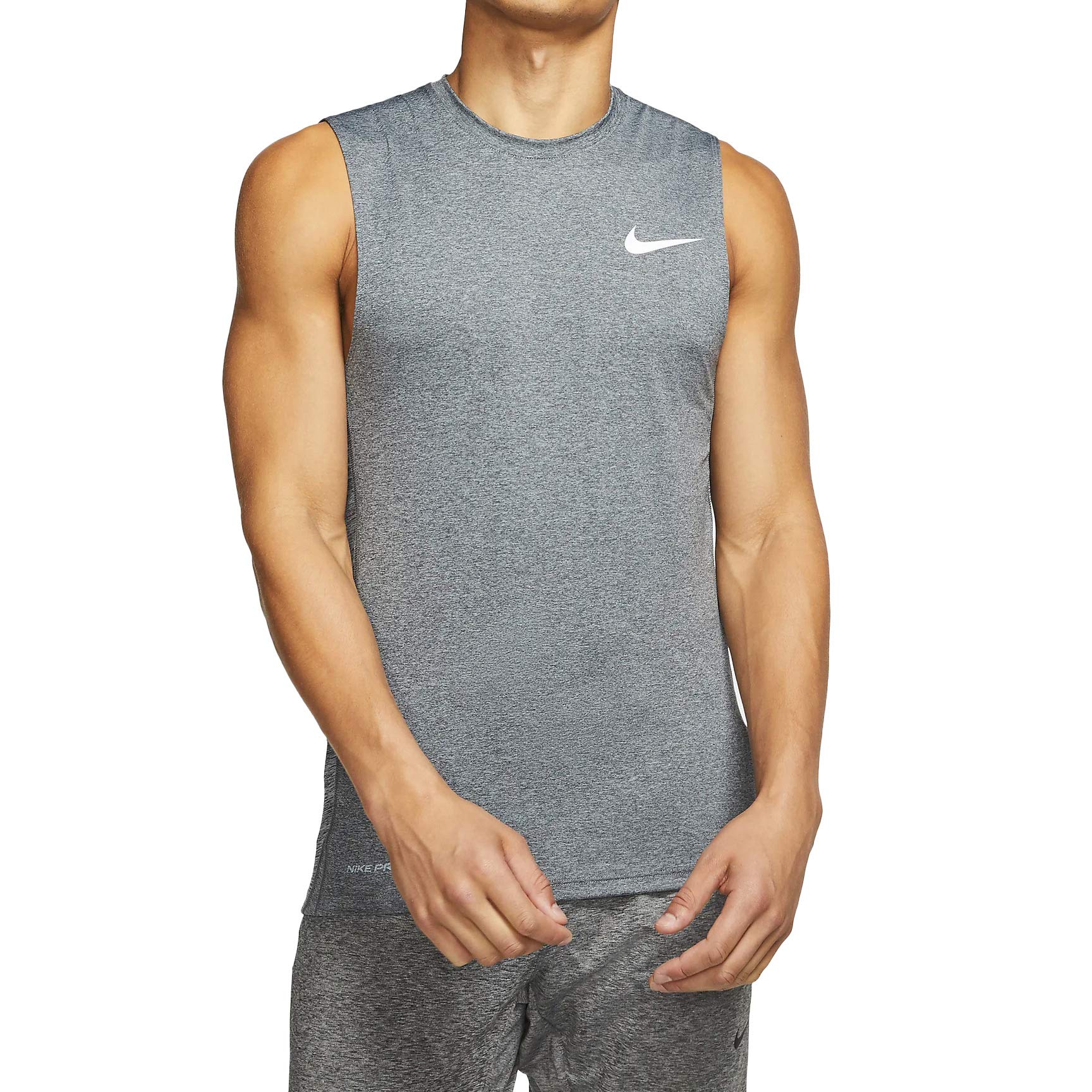 Nike Women's Sleeveless Slim Fit Workout Top - Dark Smoke Grey/Particle Grey/White - XL - Gym, Running & Yoga Athletic Shirt for Women