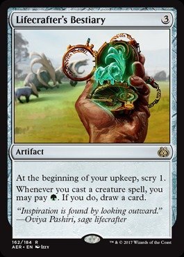 Magic The Gathering Lifecrafter's Bestiary Artifact Card - Premium Collectible Trading Card Game Accessory for MTG Deck Building & Strategy Games