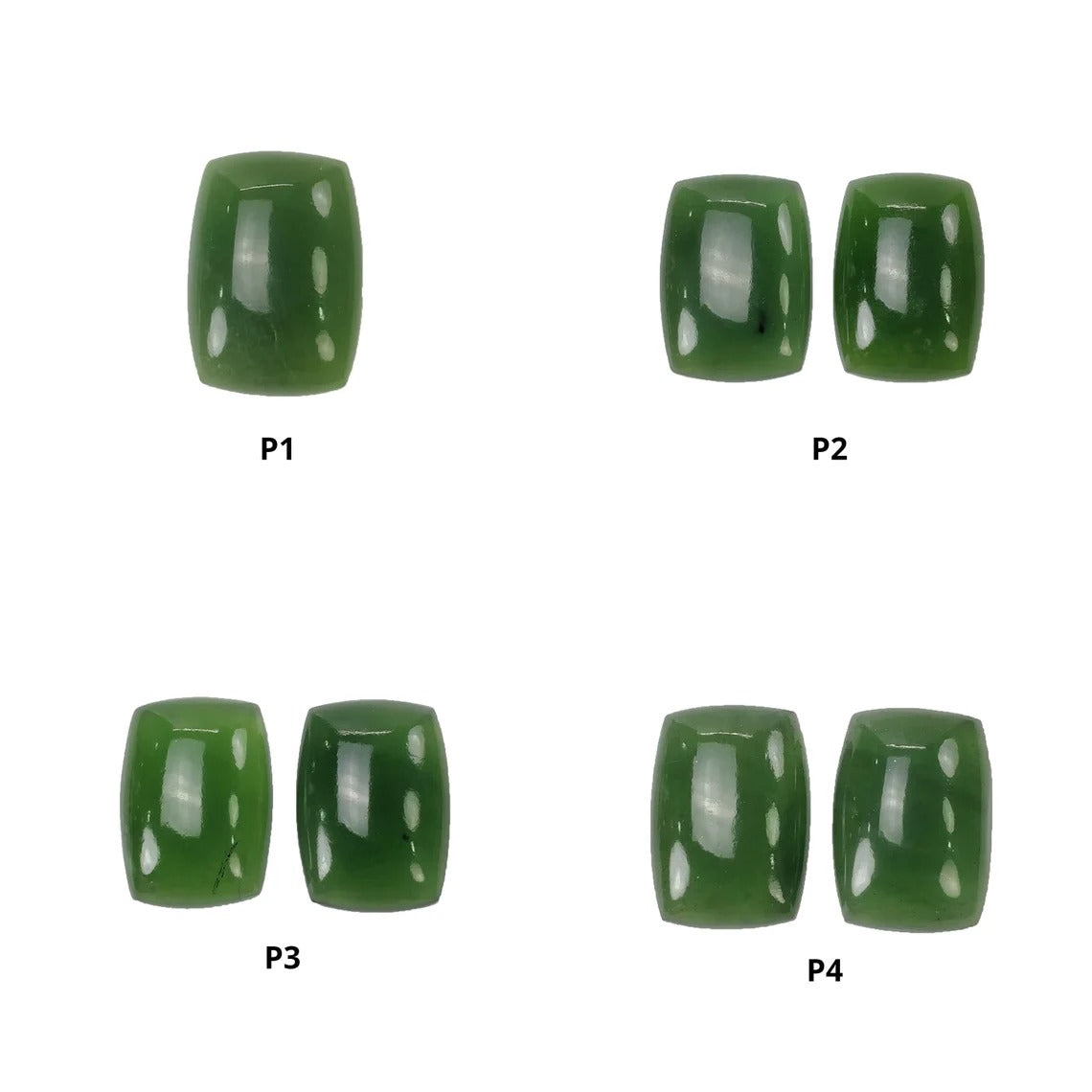 Natural Untreated Antigorite Serpentine Gemstone Cabochon - Cushion Shape (1pc or Pair) for Jewelry Making, Healing Crystals & Mineral Collections
