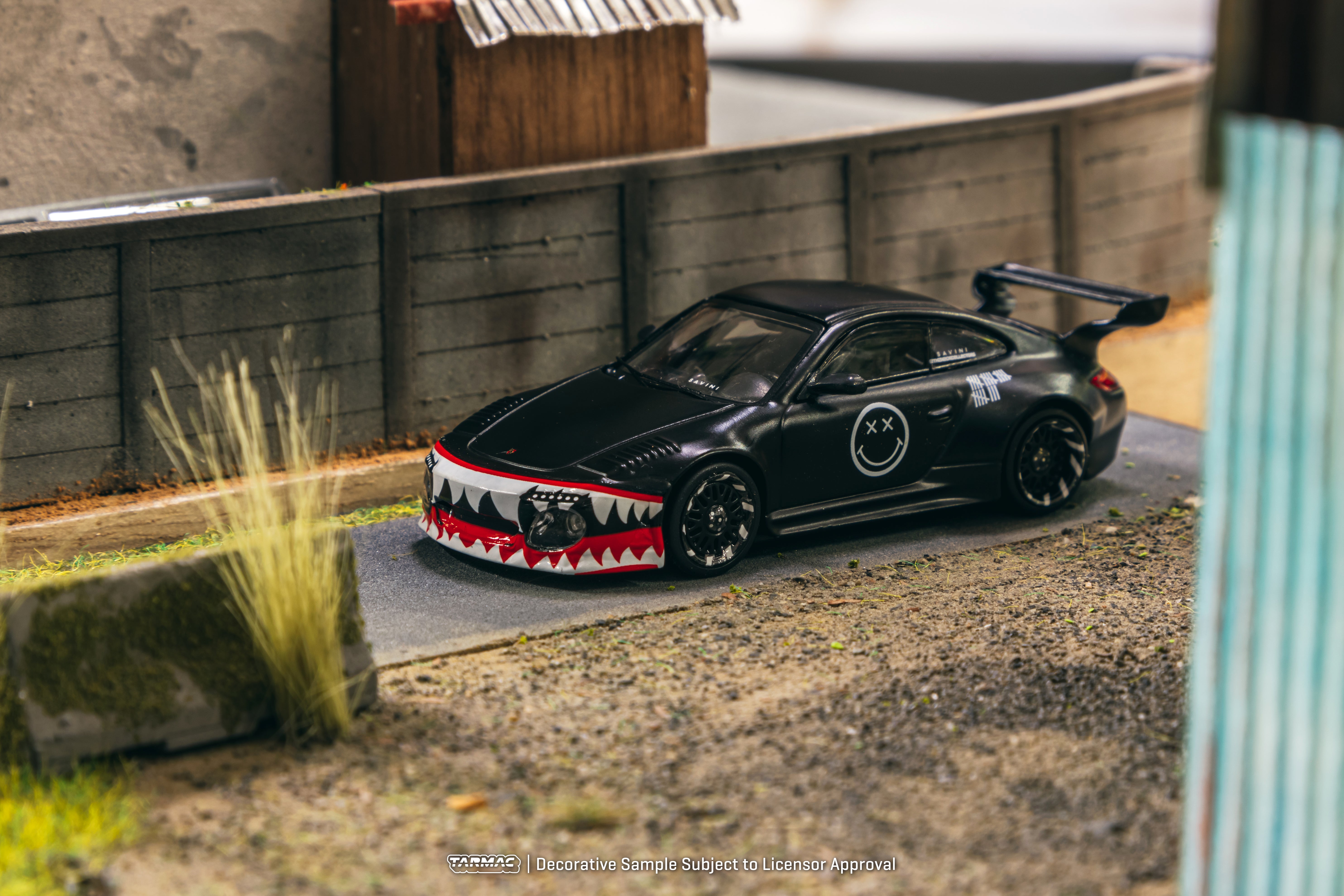Tarmac Works 1/64 Scale Porsche 997 GT3 Matte Black Diecast Model Car - Collectible Miniature for Display, Racing Enthusiasts & Diecast Collectors - Perfect for Home Office Decor, Car Shows & Gift Giving